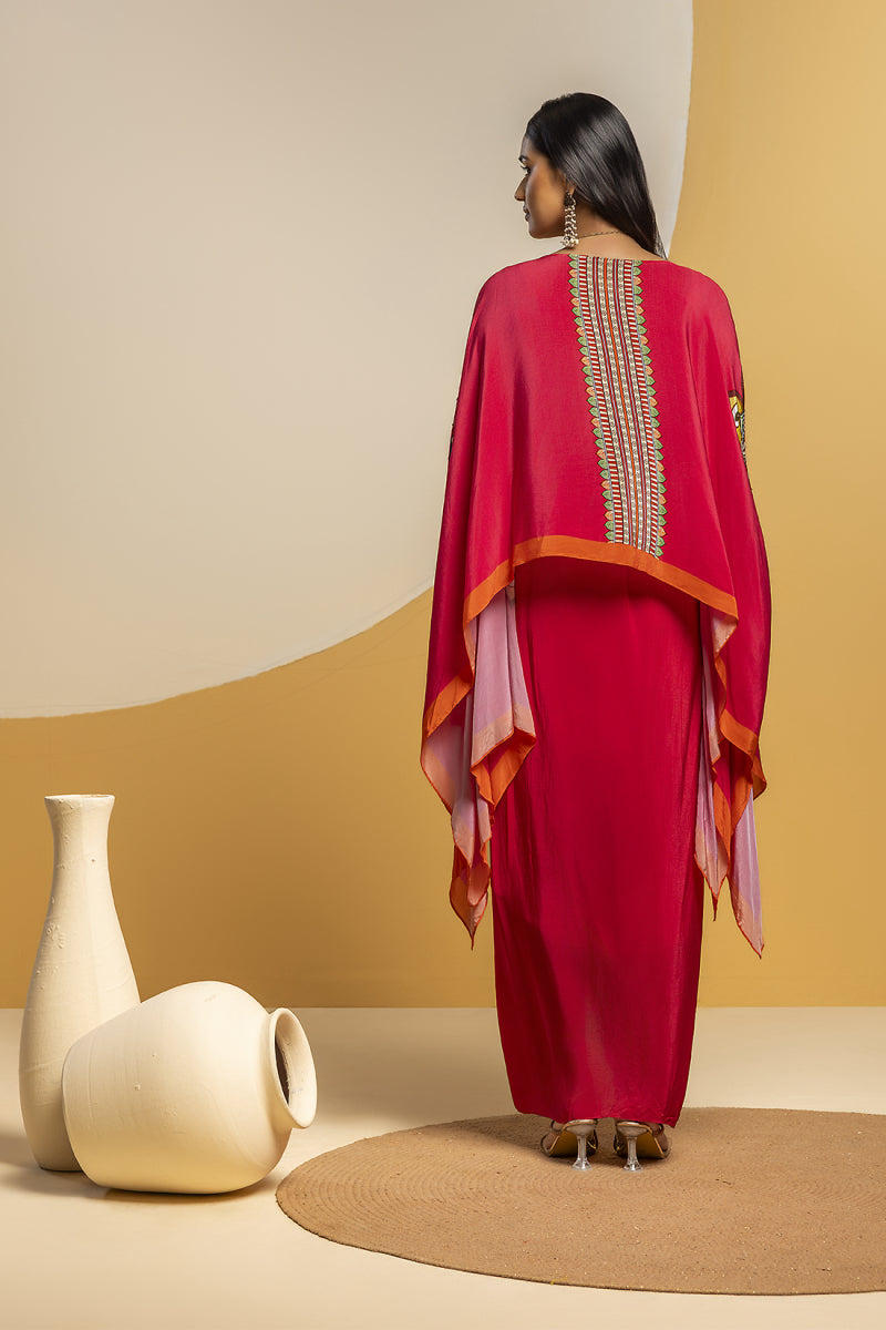 Taarani embellished drape skirt set