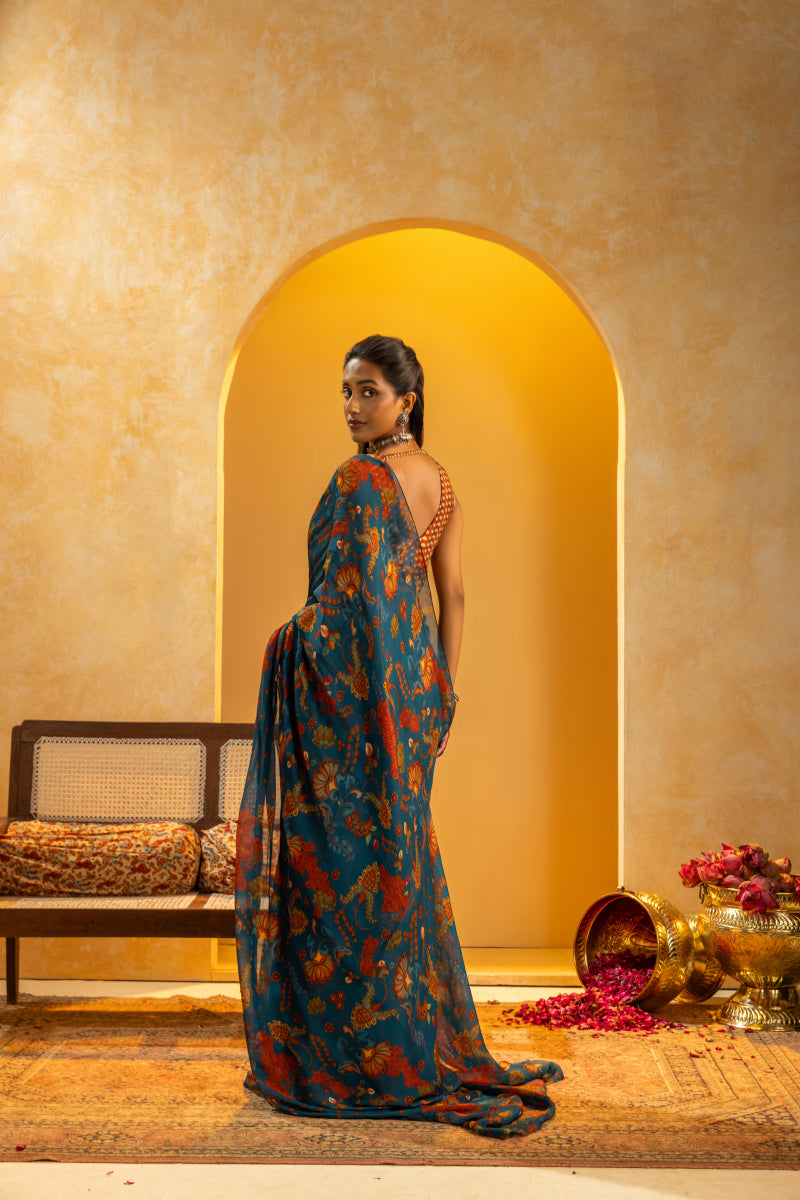 Rangtara embellished pre-stitched saree