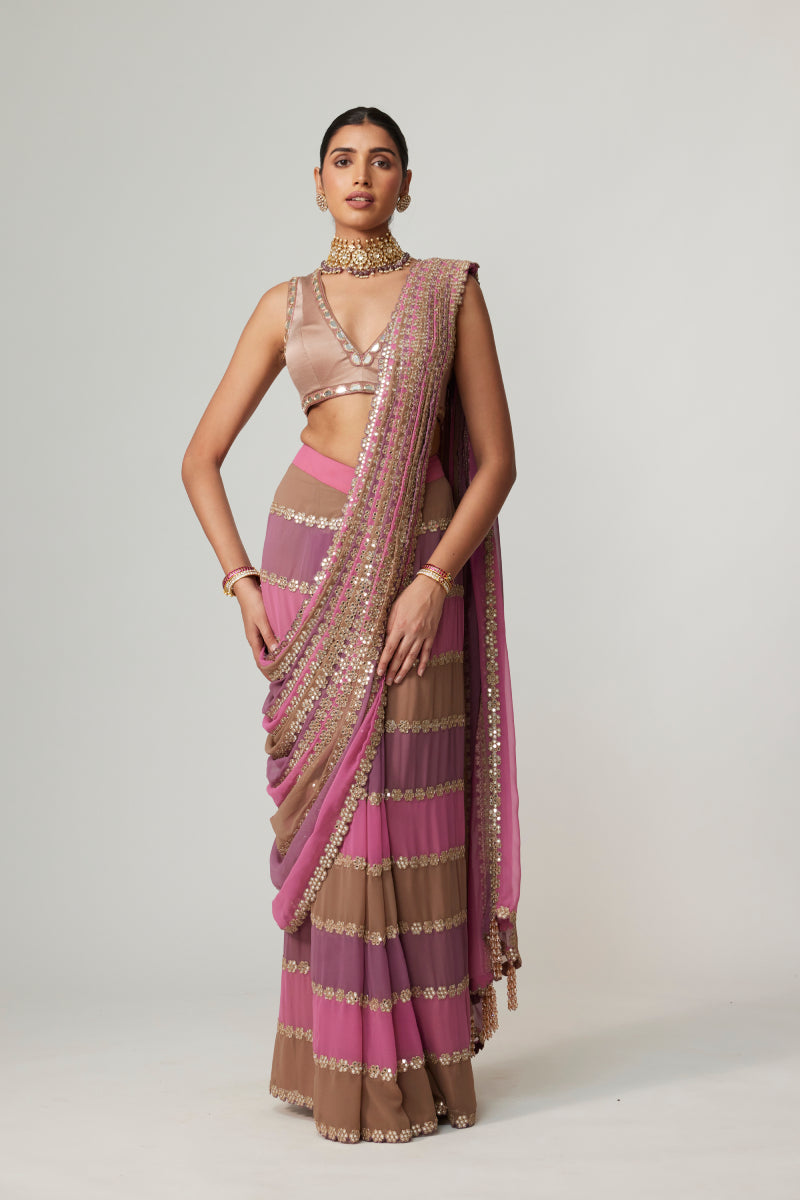 MUD MAUVE MULTICOLOR SAREE