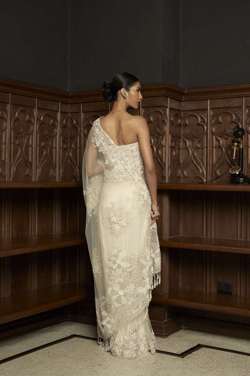 Ivory Corest Saree Set