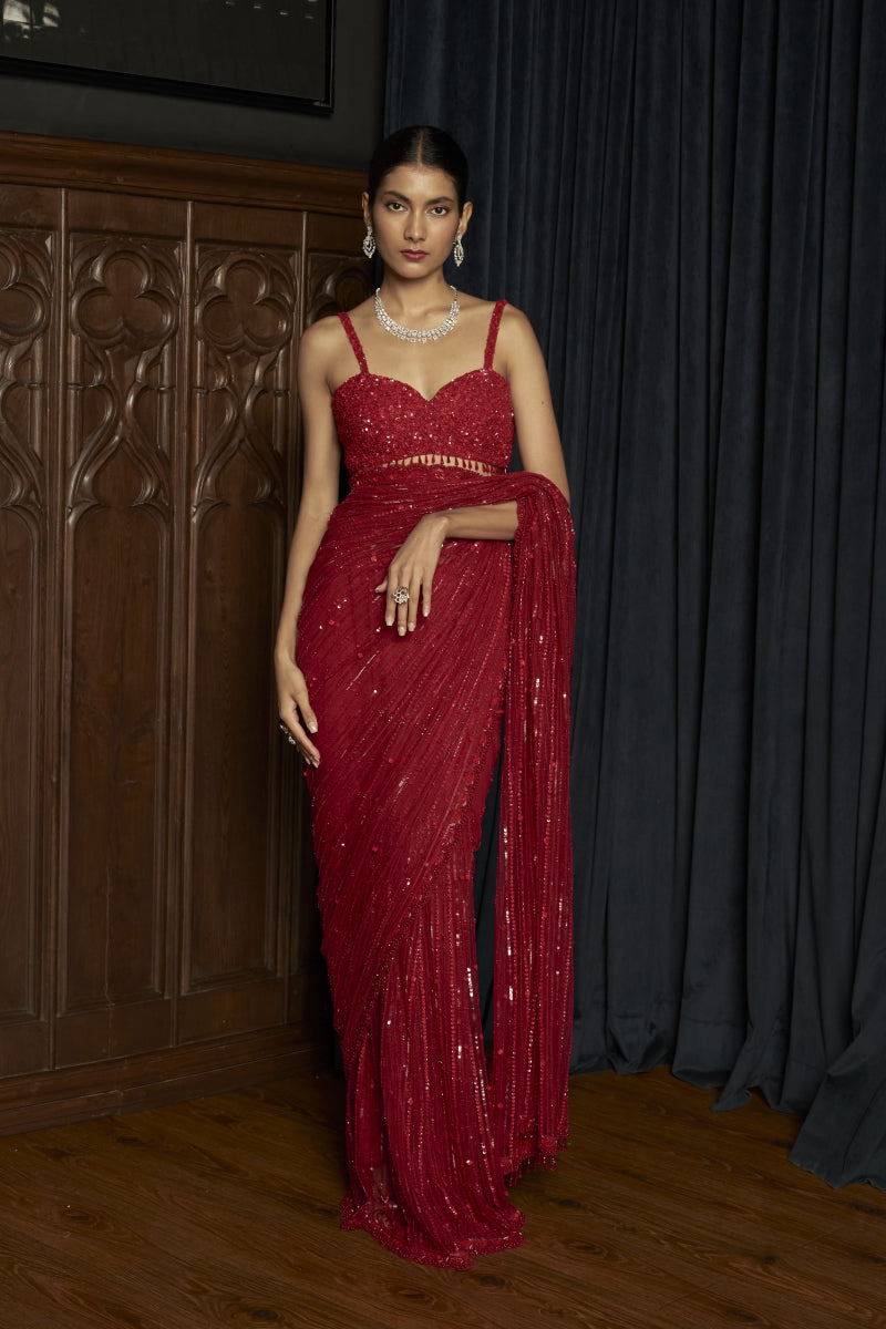 Red Statement Saree
