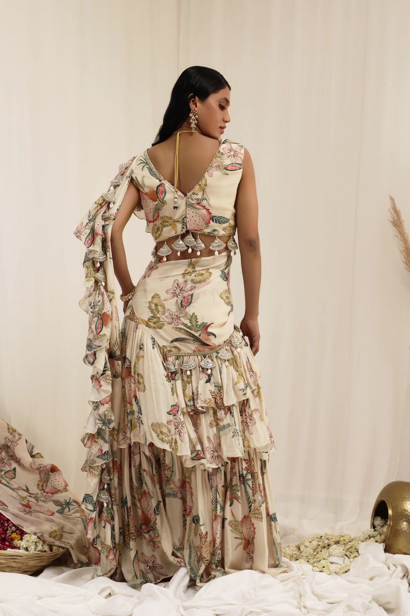 Madhaniya draped saree