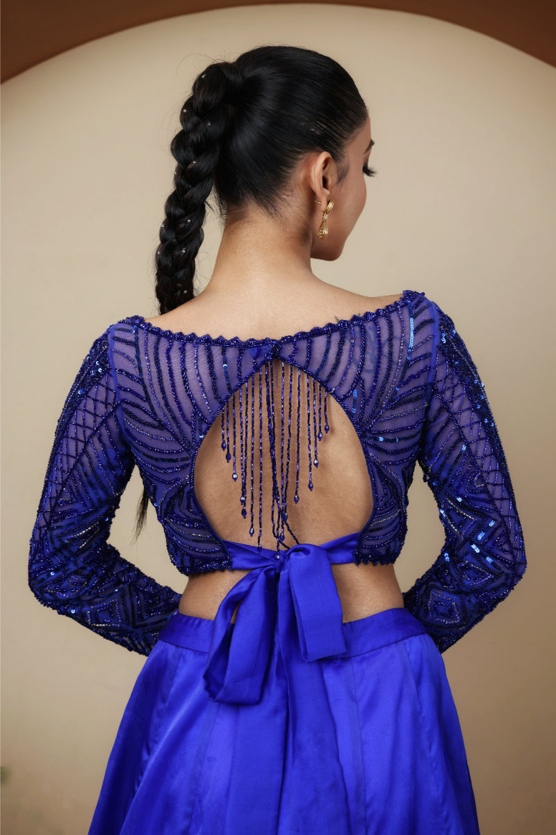 Blouse ,Drape Sash Dupatta, Skirtset