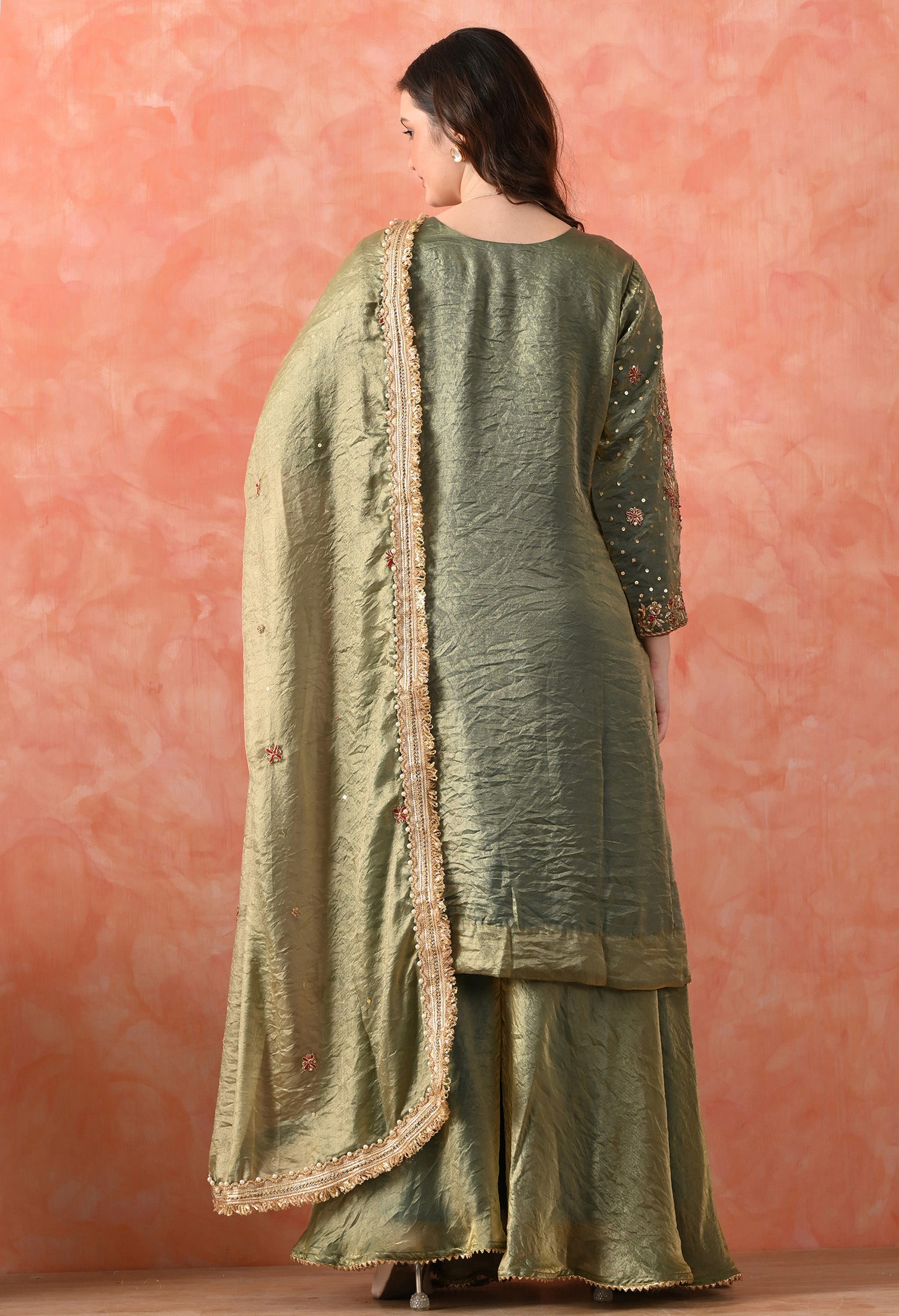 Green Sharara Set