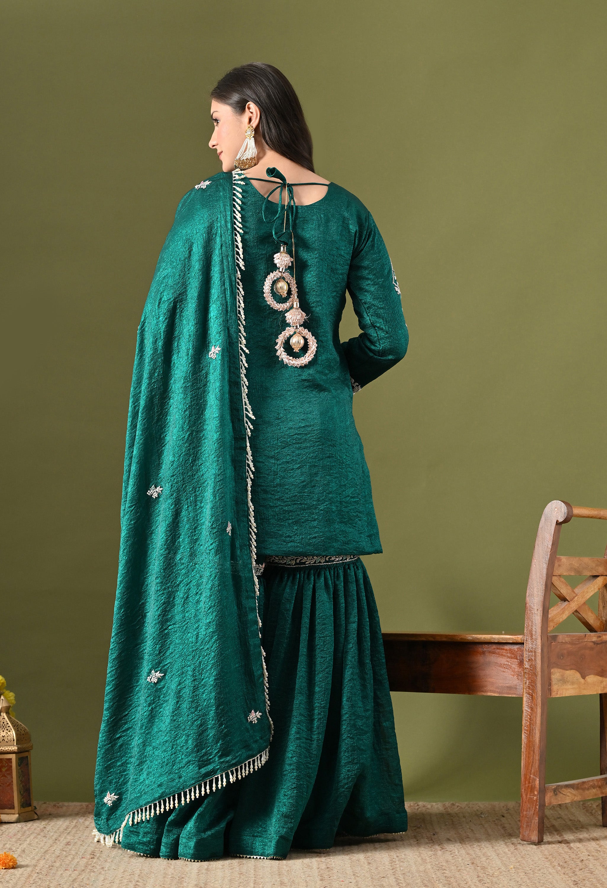 Green Sharara Set