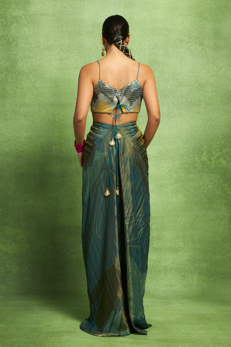 Hand Embroidered Bustier and Skirt Set