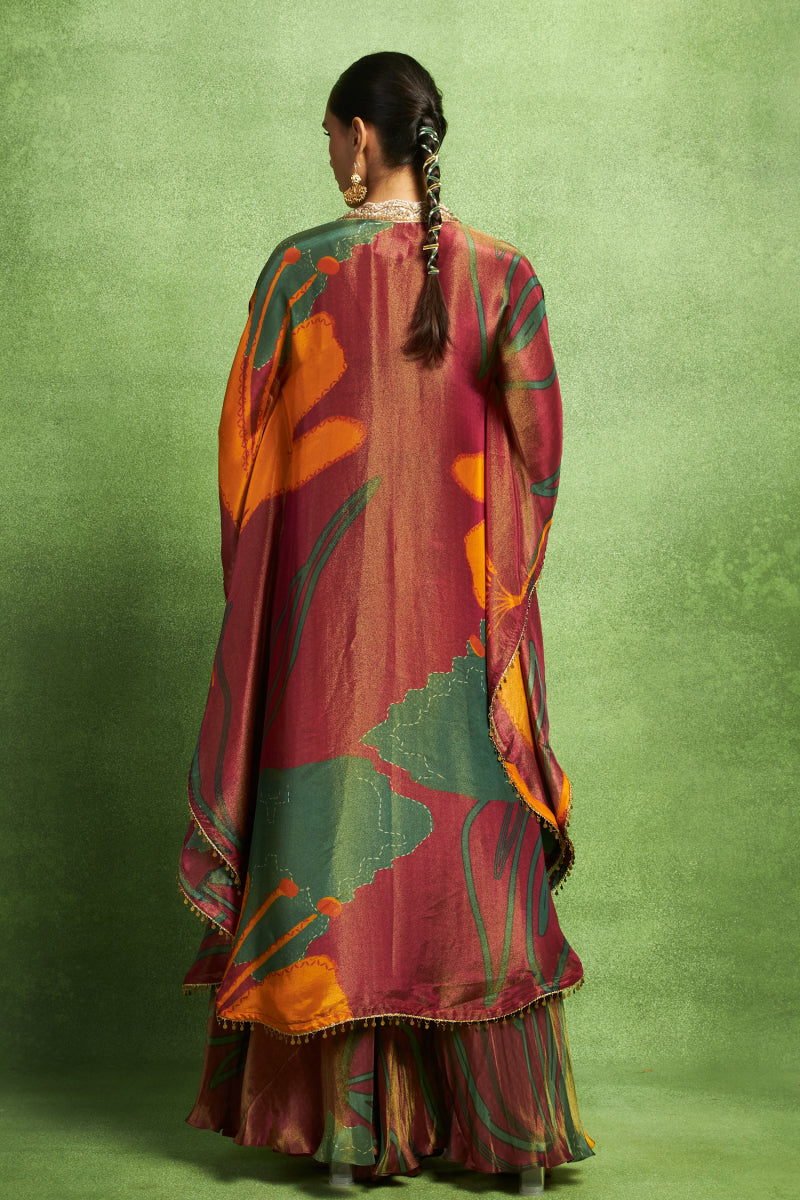 Hand Embroidered Jacket and Gathered Pant Set