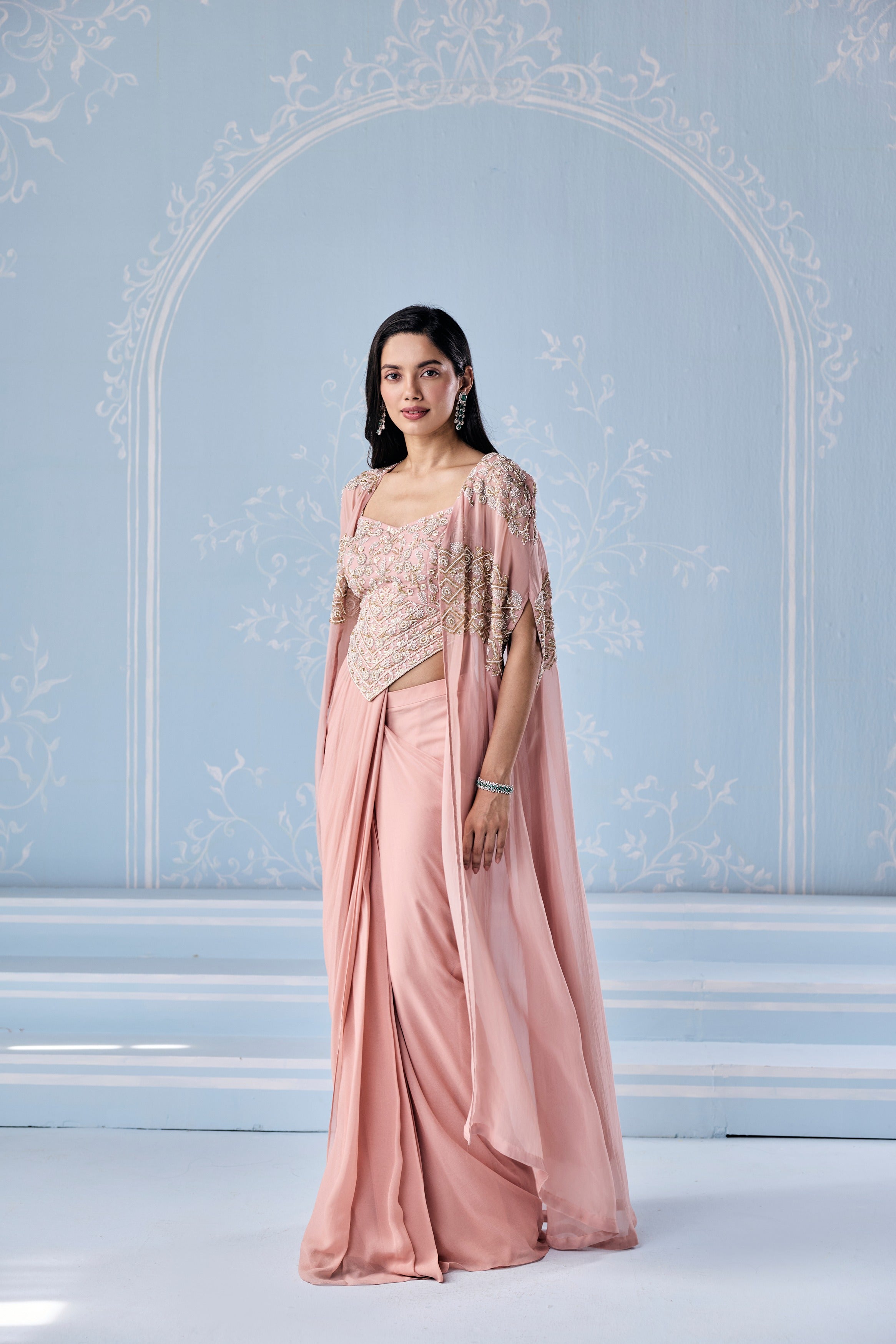 LIZA CHOLI CAPE SAREE