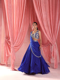 Load image into Gallery viewer, Choli+Asymetric Skirt With Attached Dupatta
