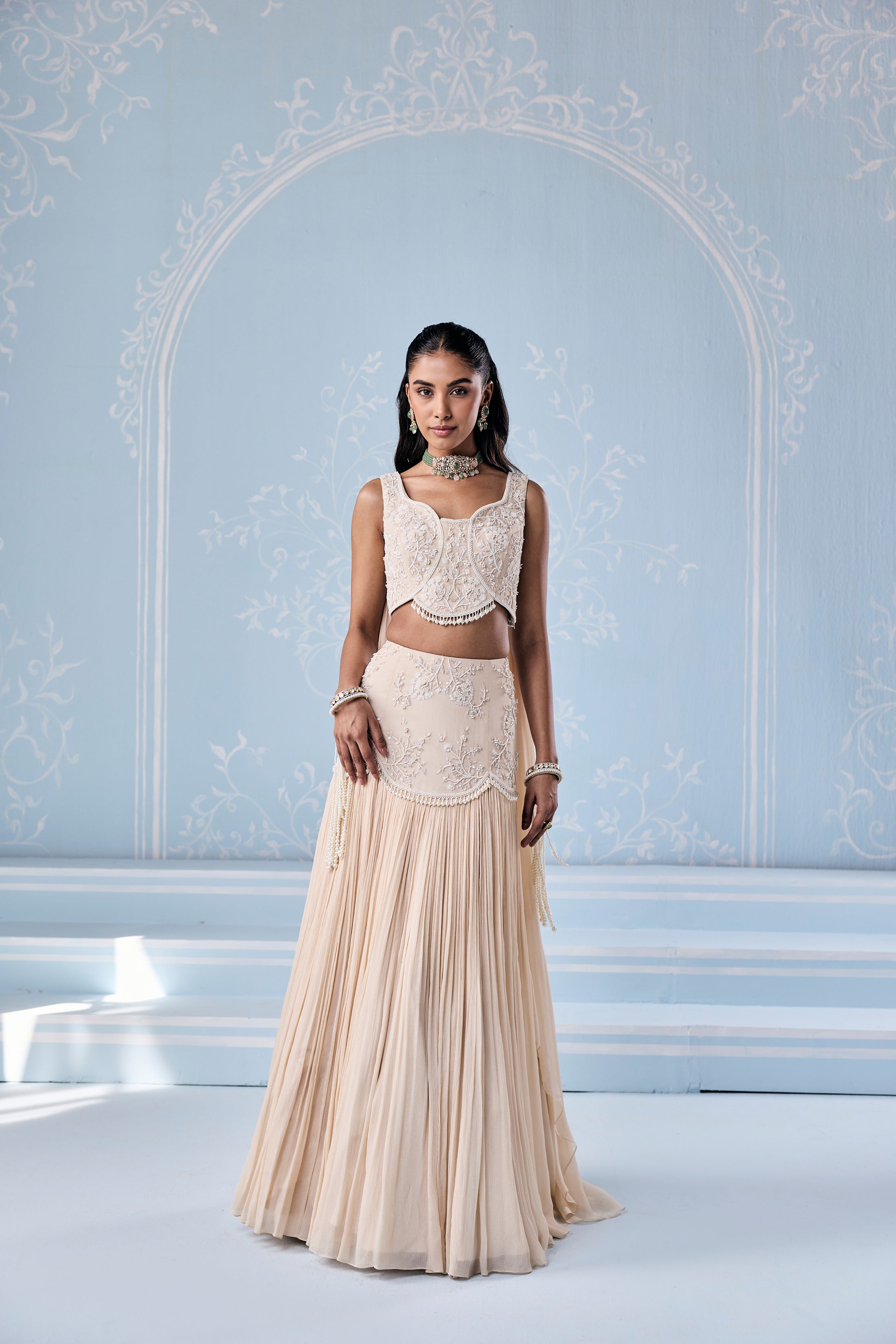 MARINE LEHENGA SET