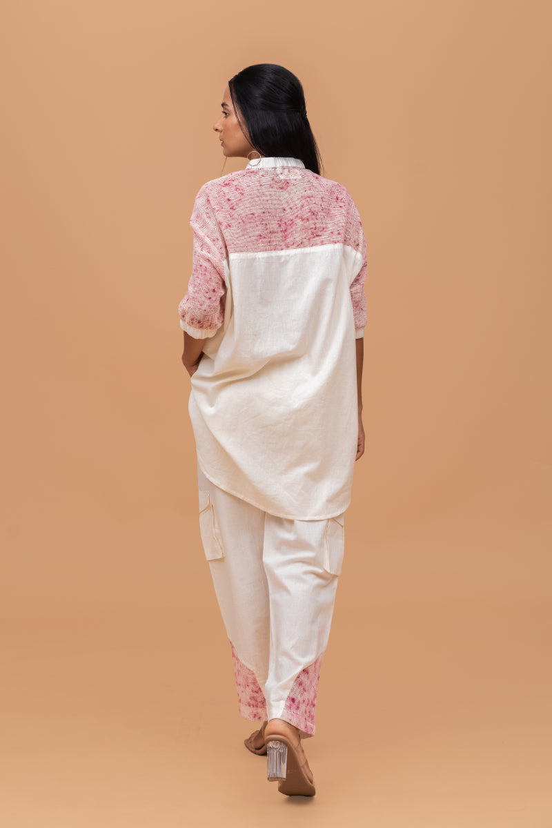 Mesh Ecoprint Antfit Cotton Khadi Off White Co-ord