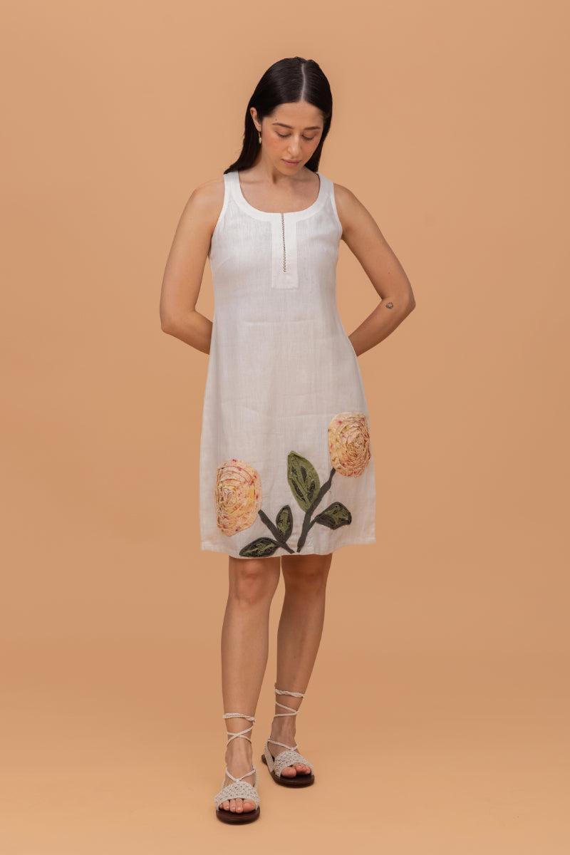 Twill Khadi Scrap Embroidered Tunic