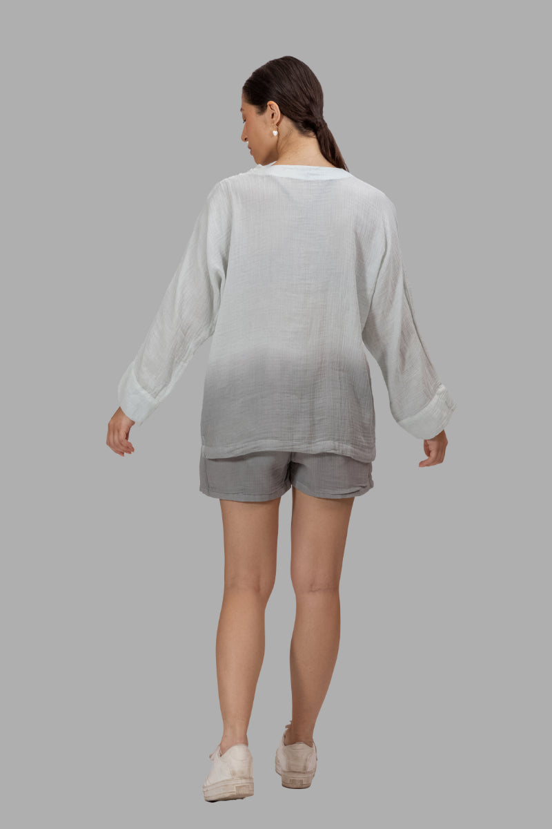 Ocean Shaded Gots-Certified Wrinkle Cotton Antfit Co-ord Set