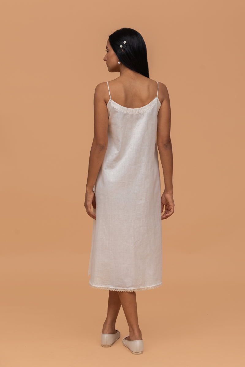 Off White Cotton Khadi All Occasion Inner/Slip