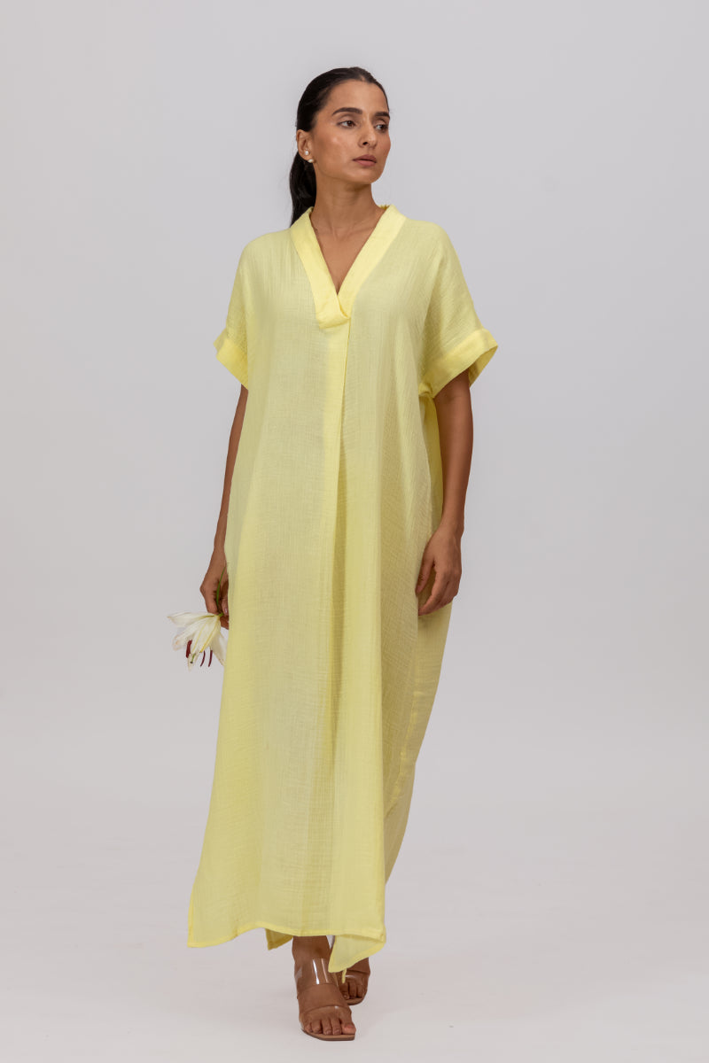 Sunshine Gots Certified Wrinkle Cotton Maxi Dress