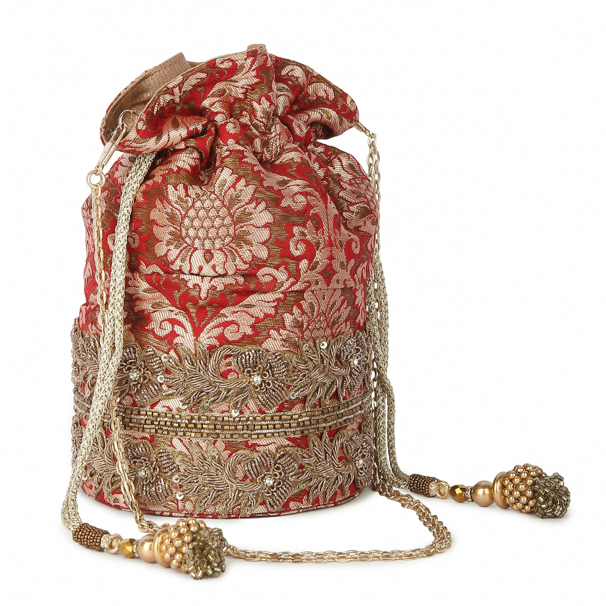 Red Brocade Potli