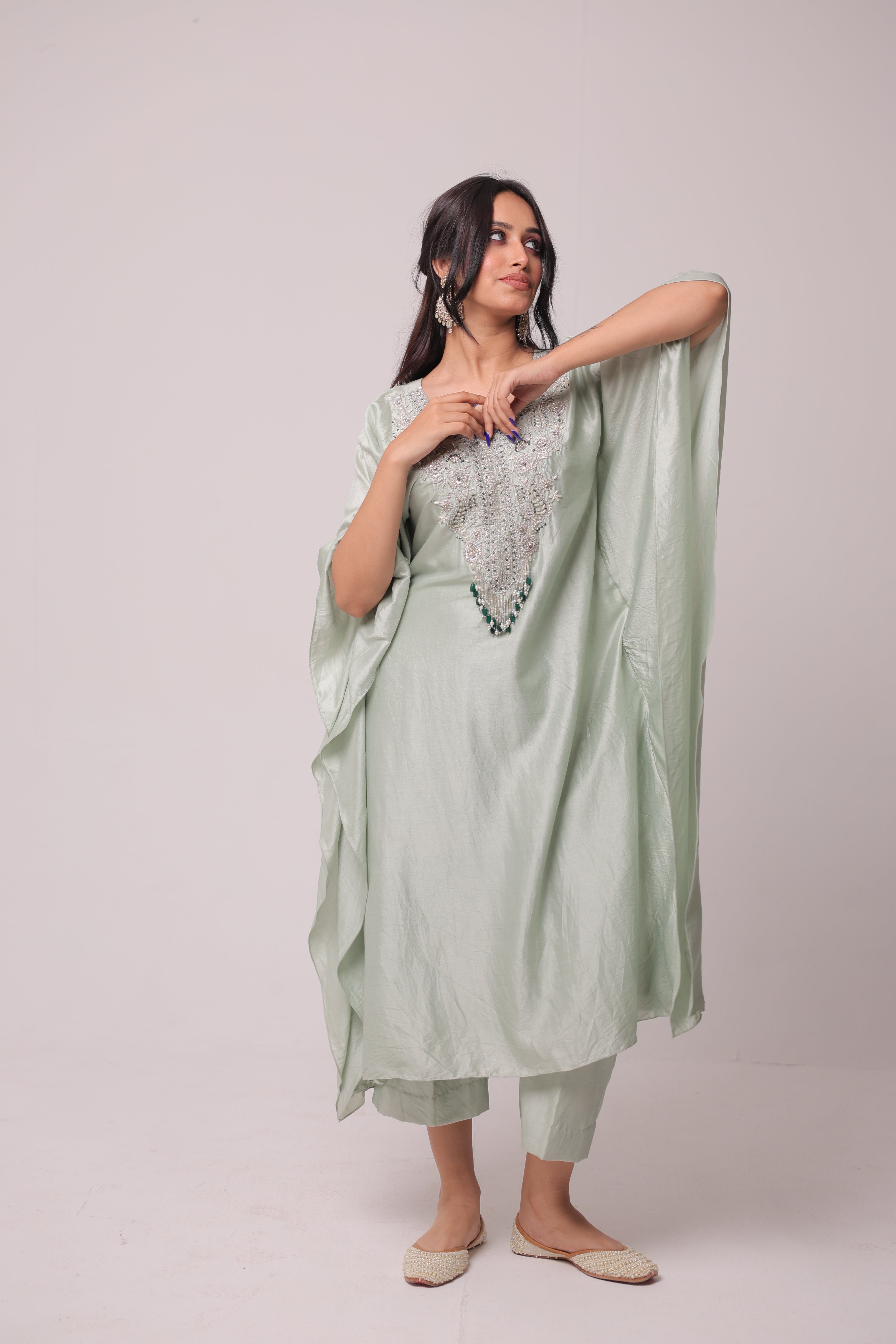 Sage Green Kaftan Set