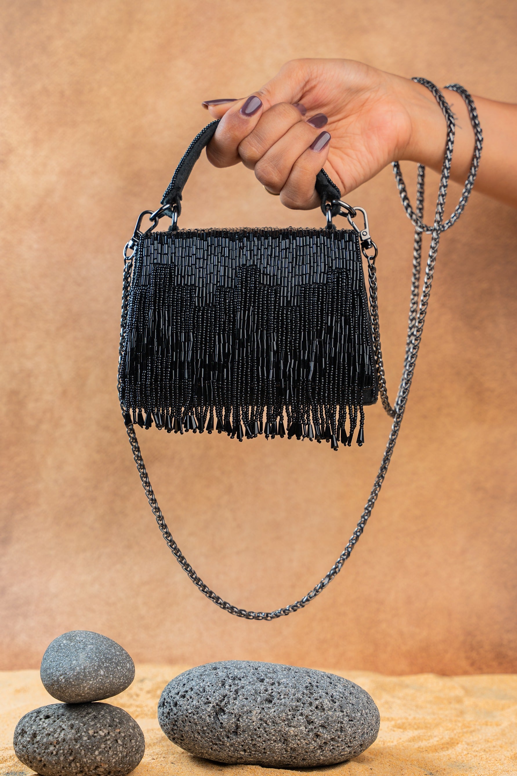 Salli En vie Mini Kasse Tassel Black