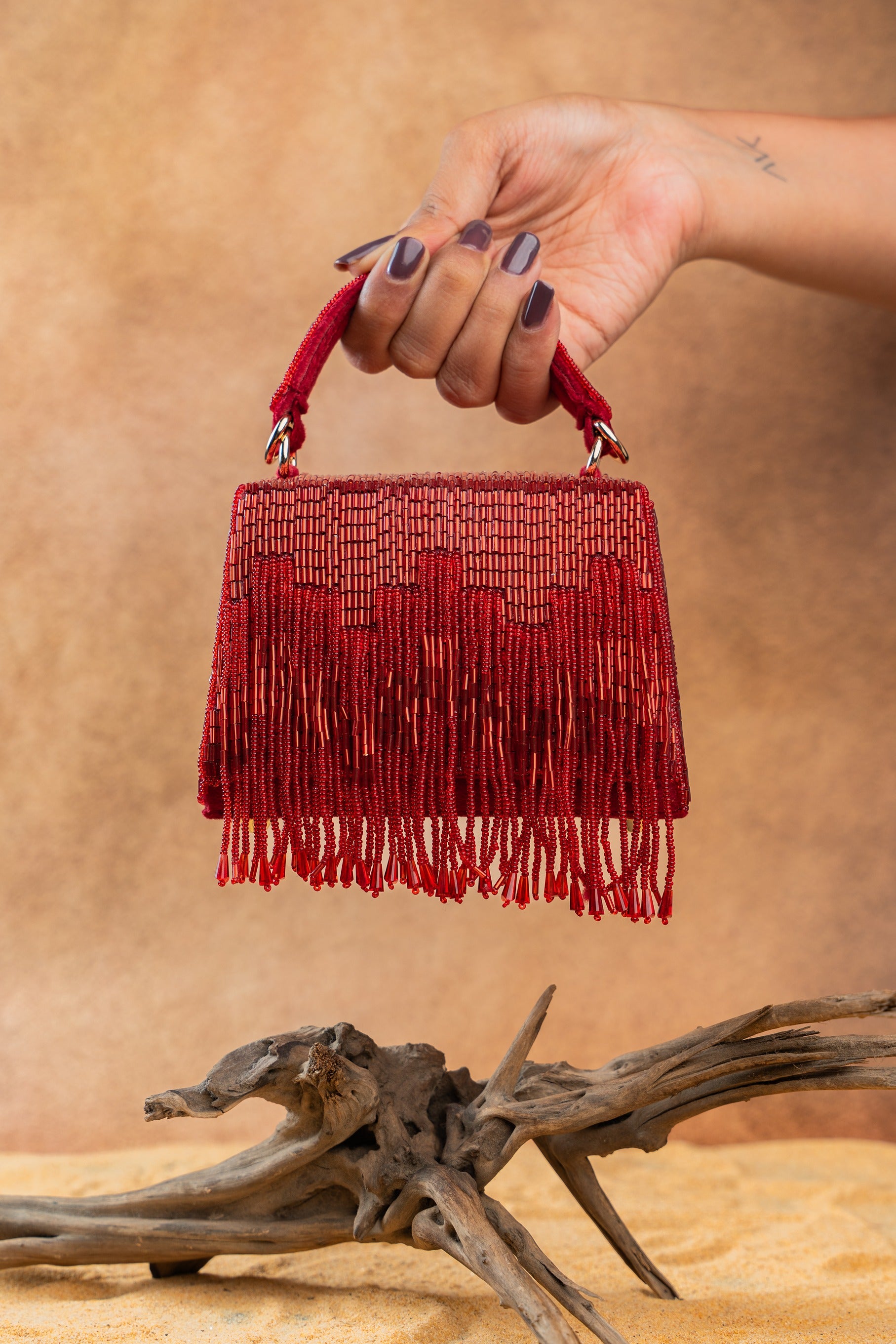 Salli En vie Mini Kasse Tassel Red