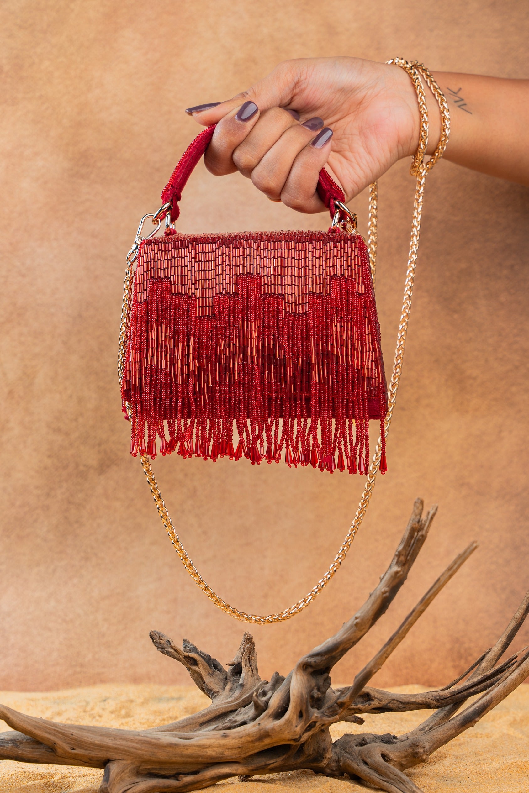Salli En vie Mini Kasse Tassel Red