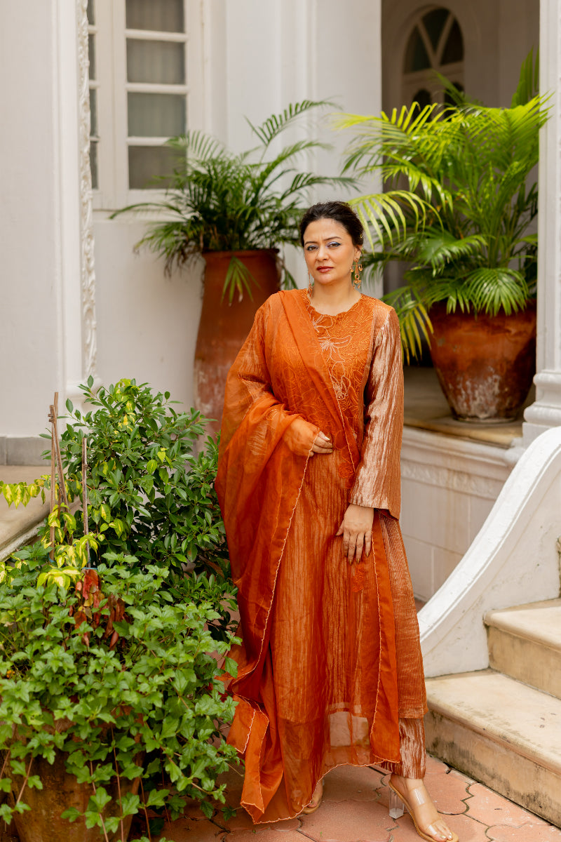 Sanika - Dress & pants & dupatta set