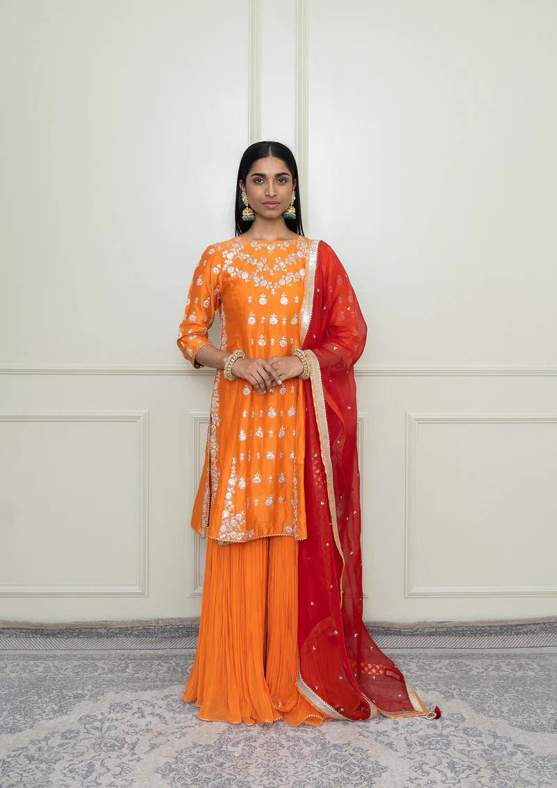 Shahira-A-Line kurta with garara and dupatta