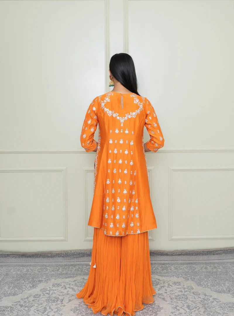 Shahira-A-Line kurta with garara and dupatta