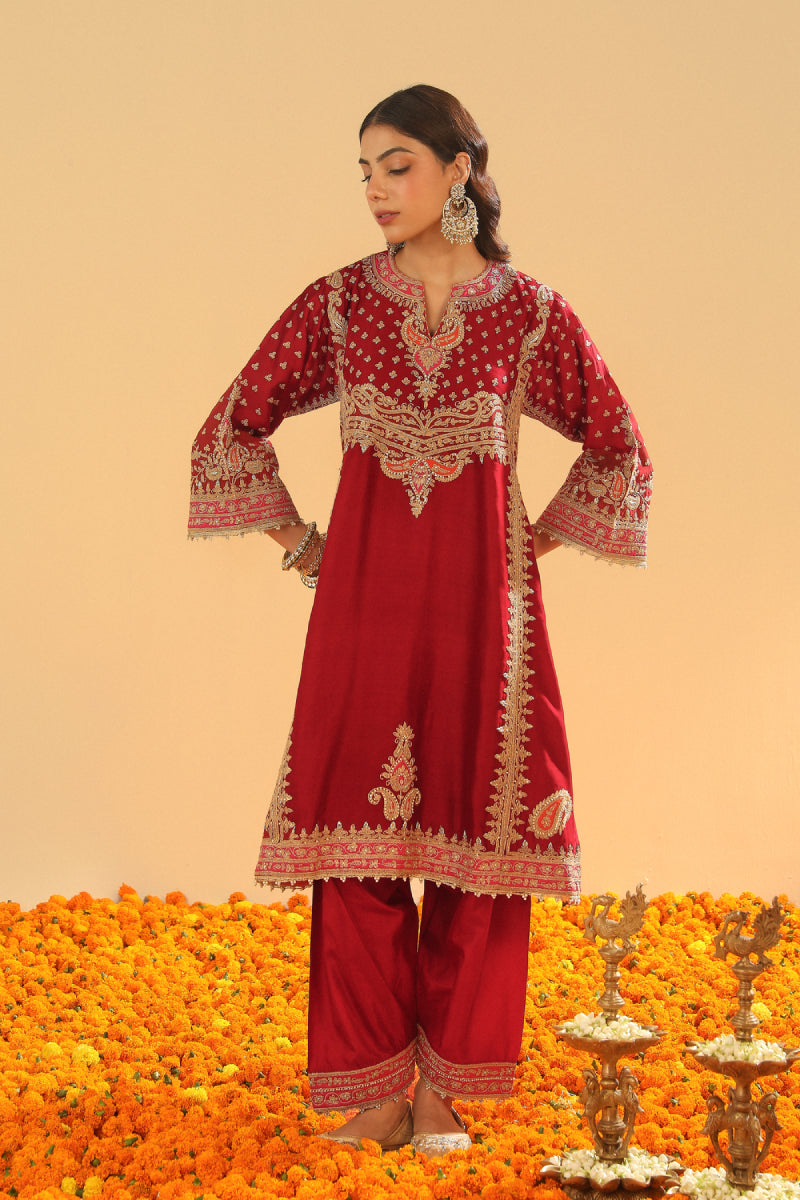 Shahzain-Short Chauga with Khada Dupatta
