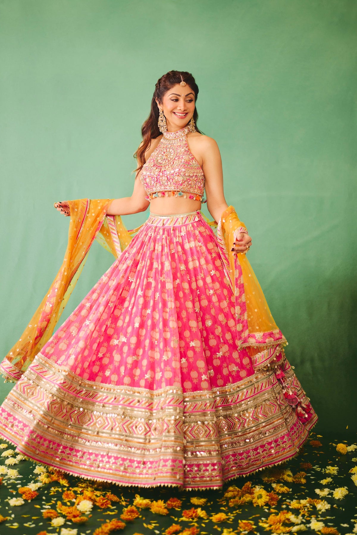 Shilpa Shetty in Anamika Lehenga Set