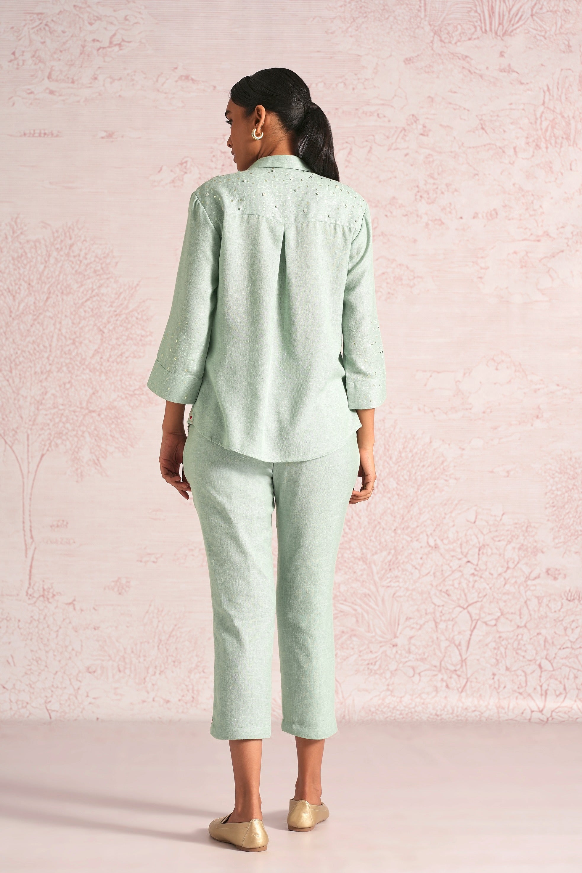 Shimmer Strings Shirt Co-ord - Cloud