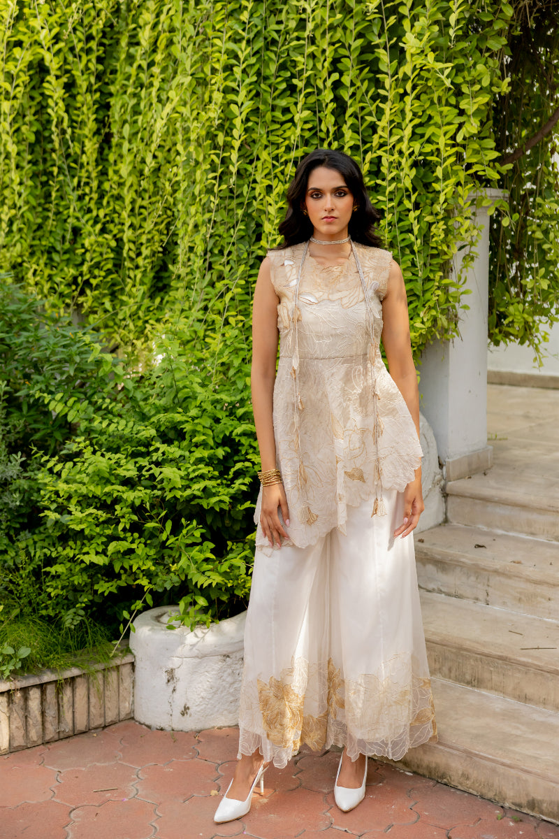 Shwetha - Overlay, bustier & sharara pants