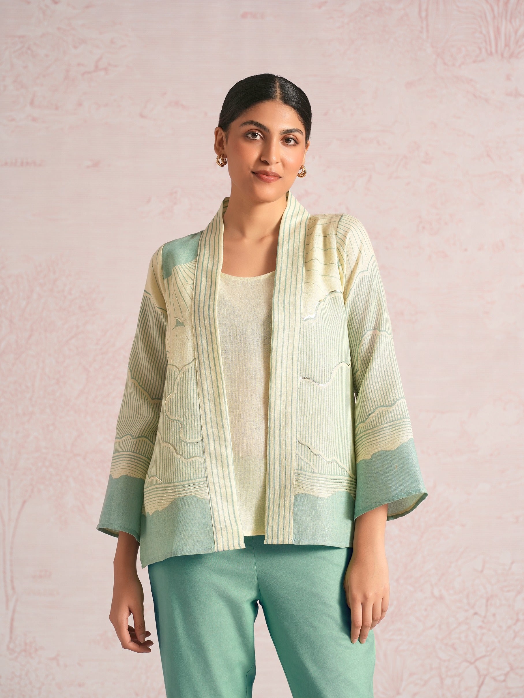 Silver Linning Lylah Jacket Co-ord - Lane green + Sea green