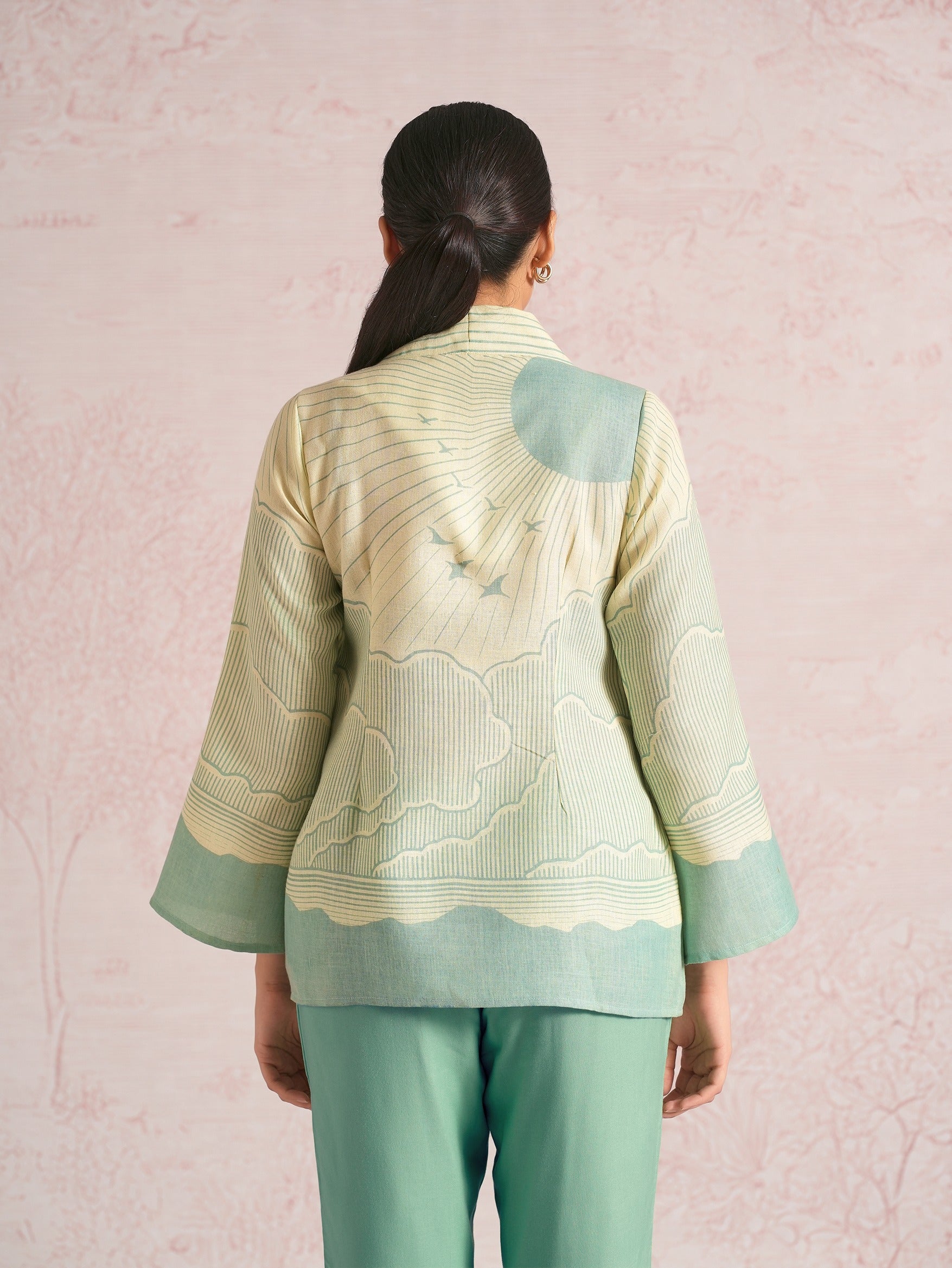 Silver Linning Lylah Jacket Co-ord - Lane green + Sea green