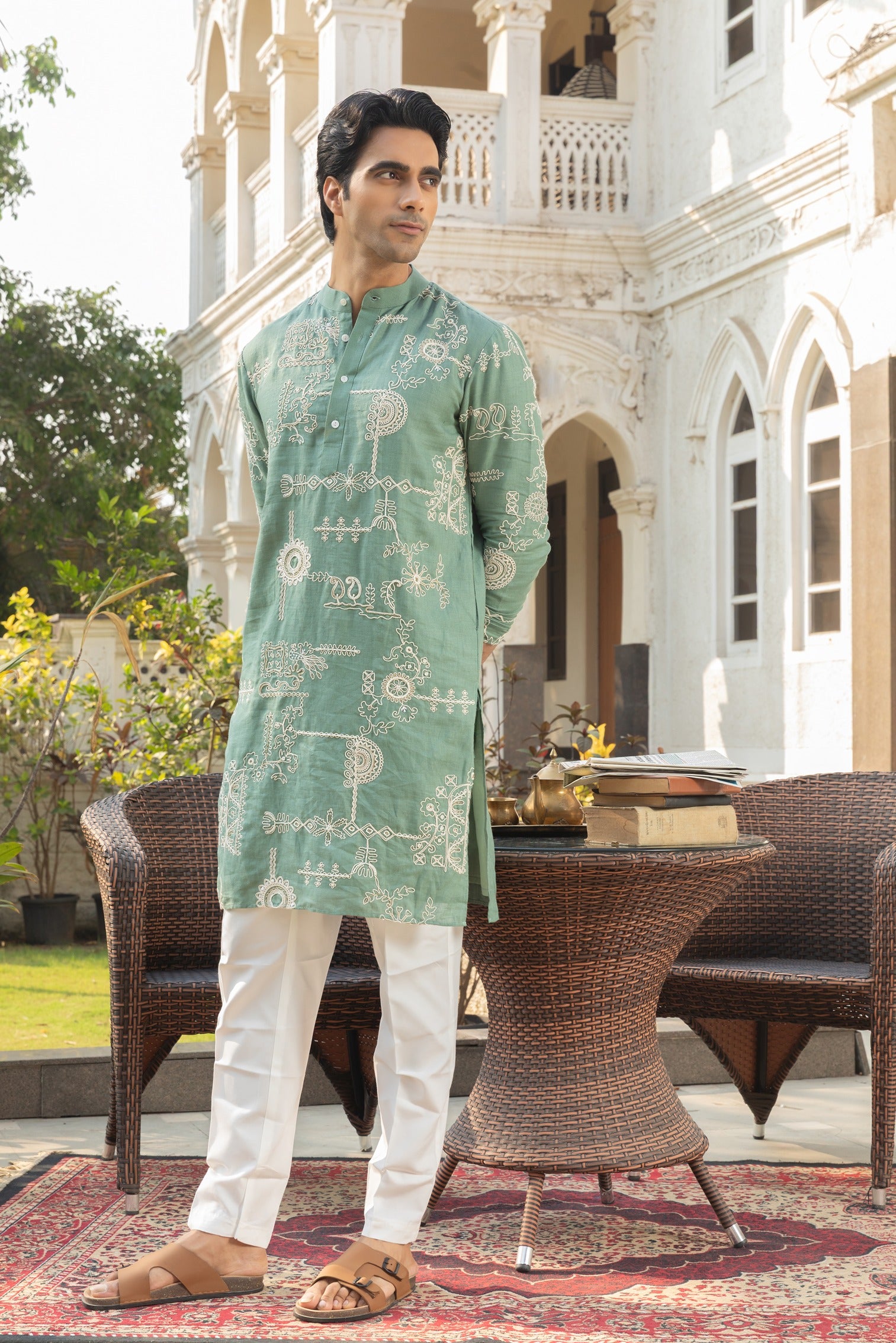 Ivory Linen Kurta
