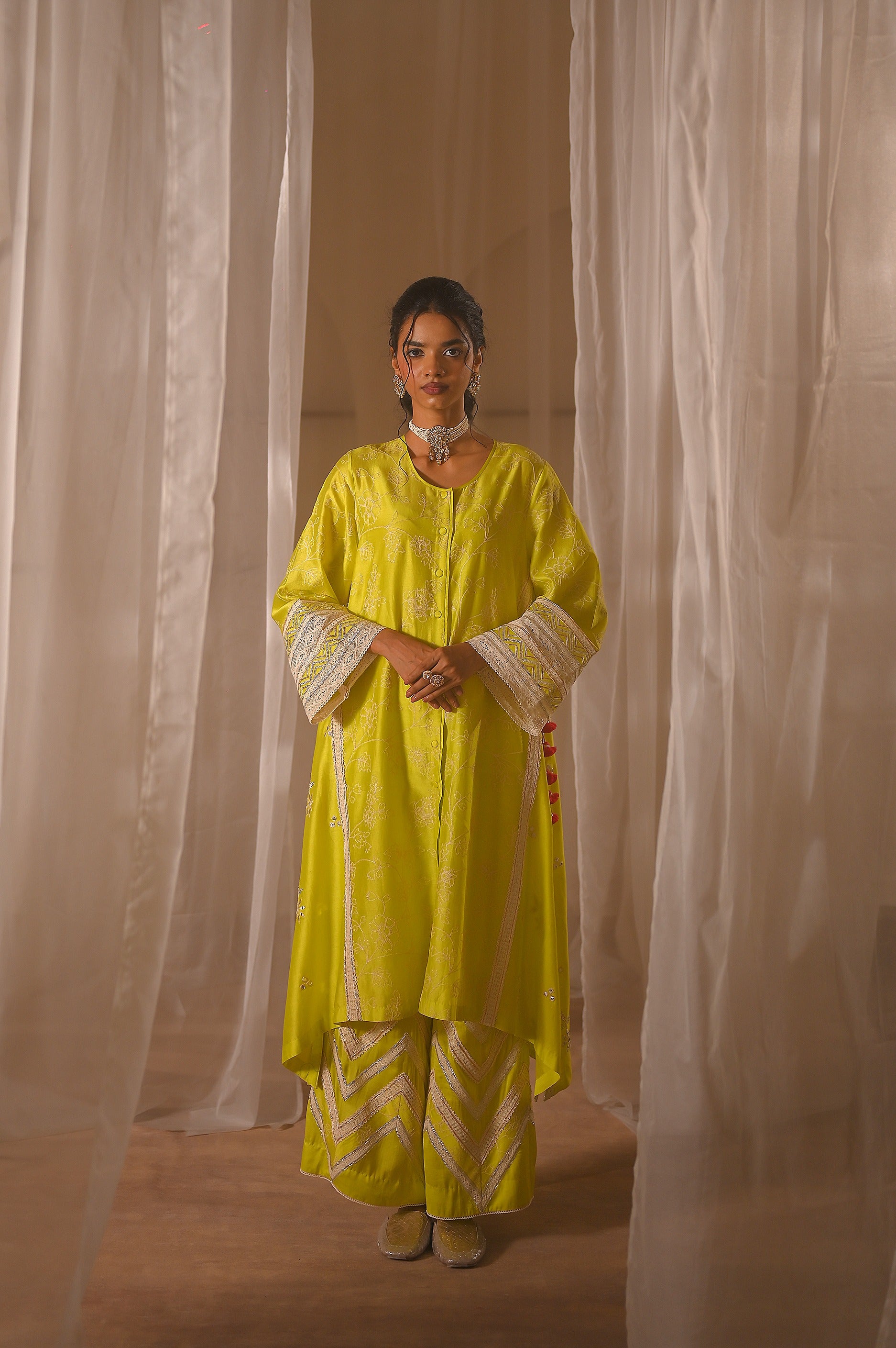 Front Open Side Kali Kurta Set