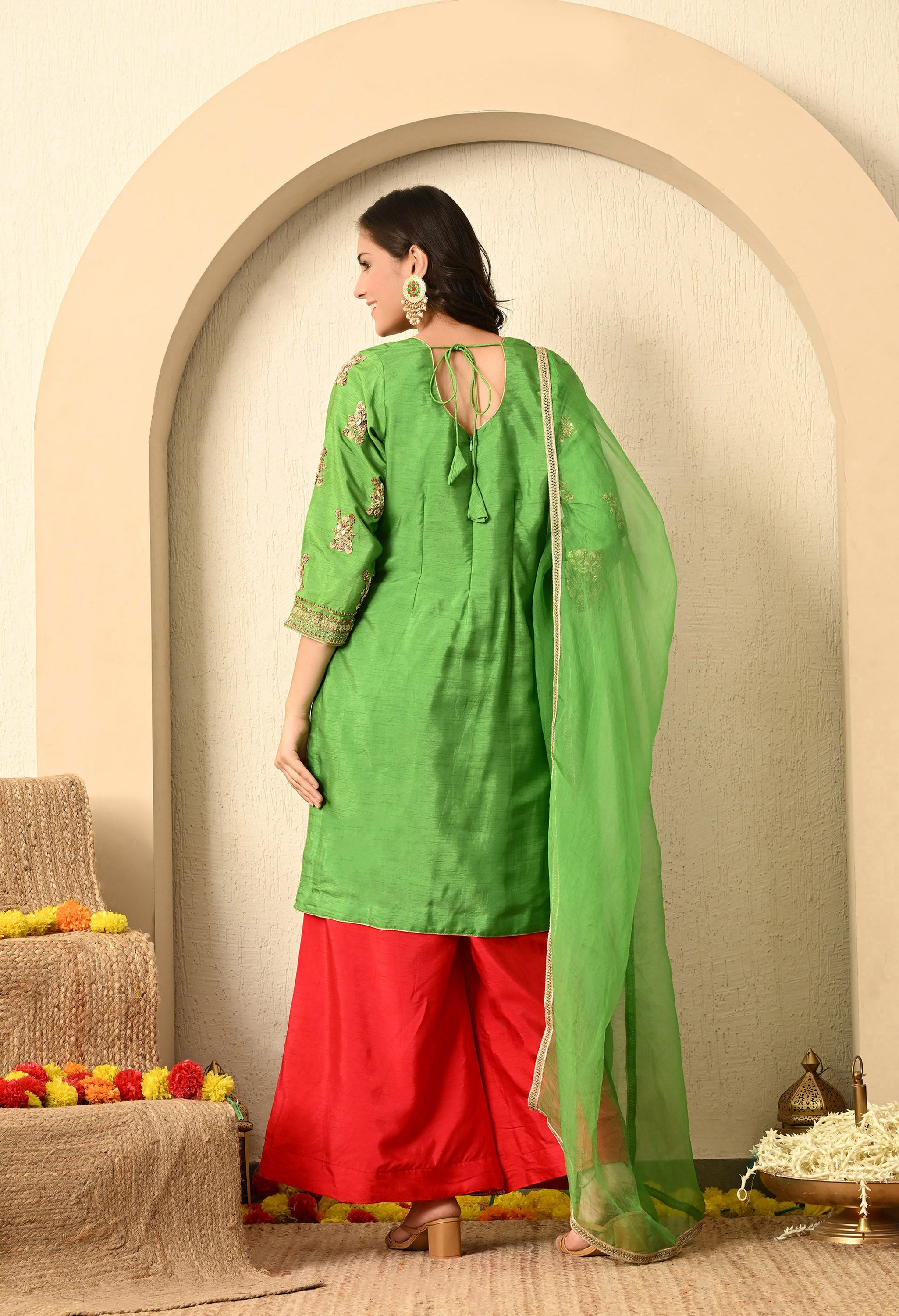 Parrot Green Kurta Set