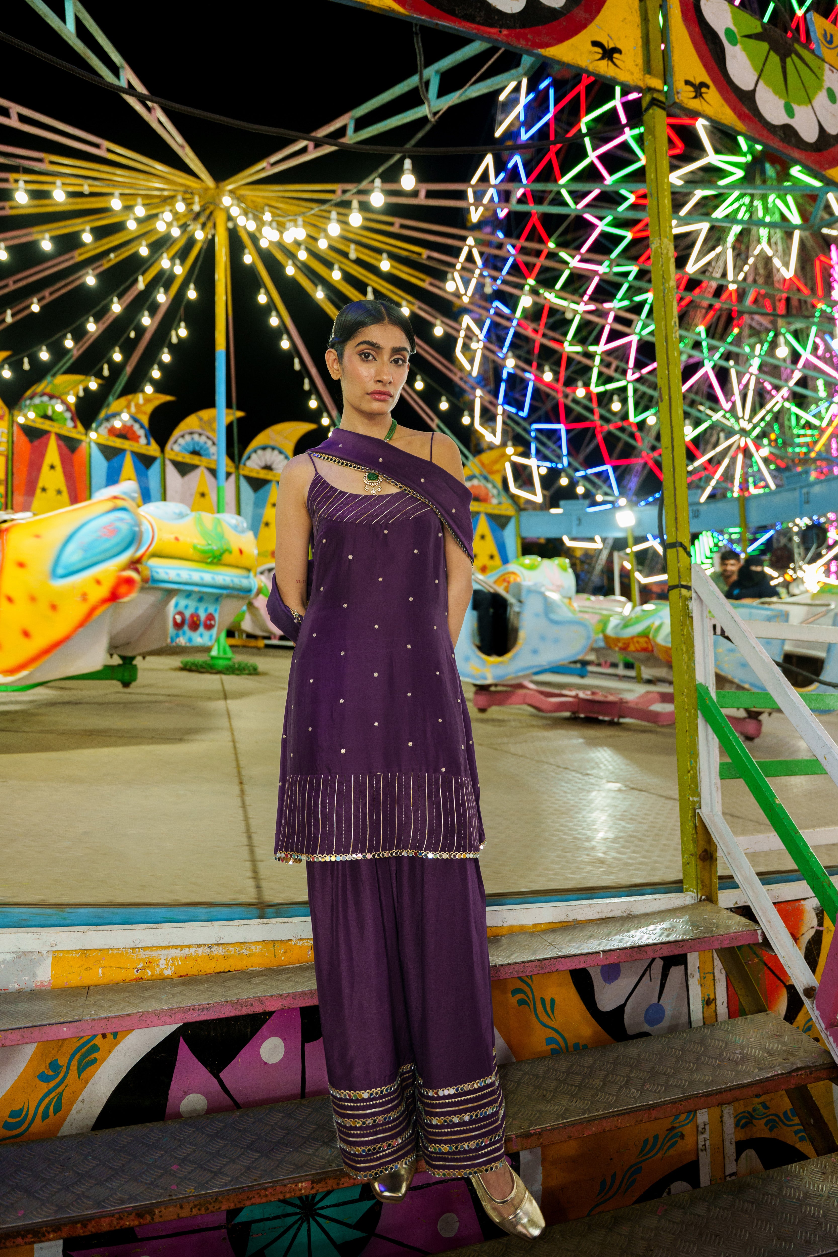 Deep Purple Kurta Set