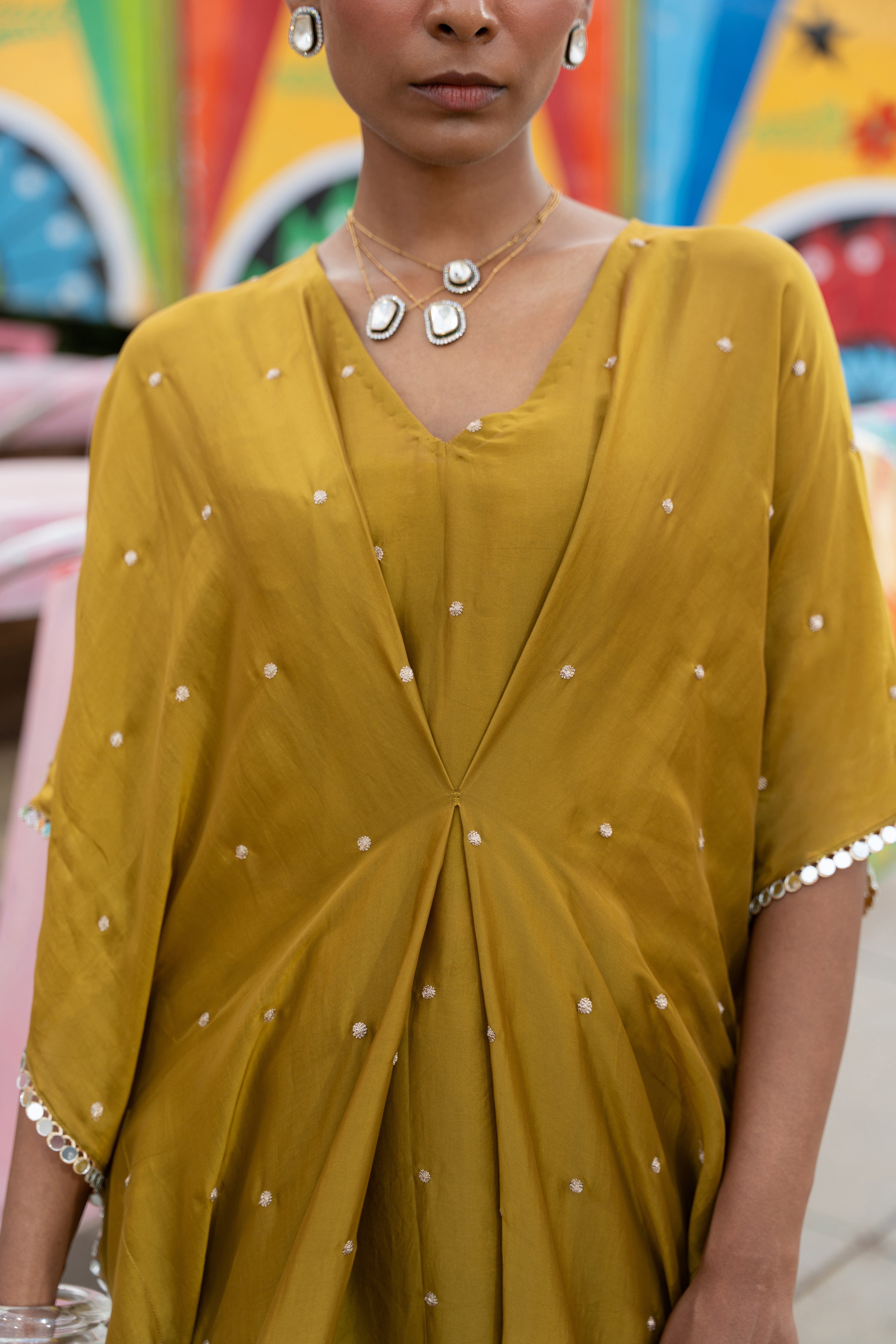 Olive Green Kaftan Set