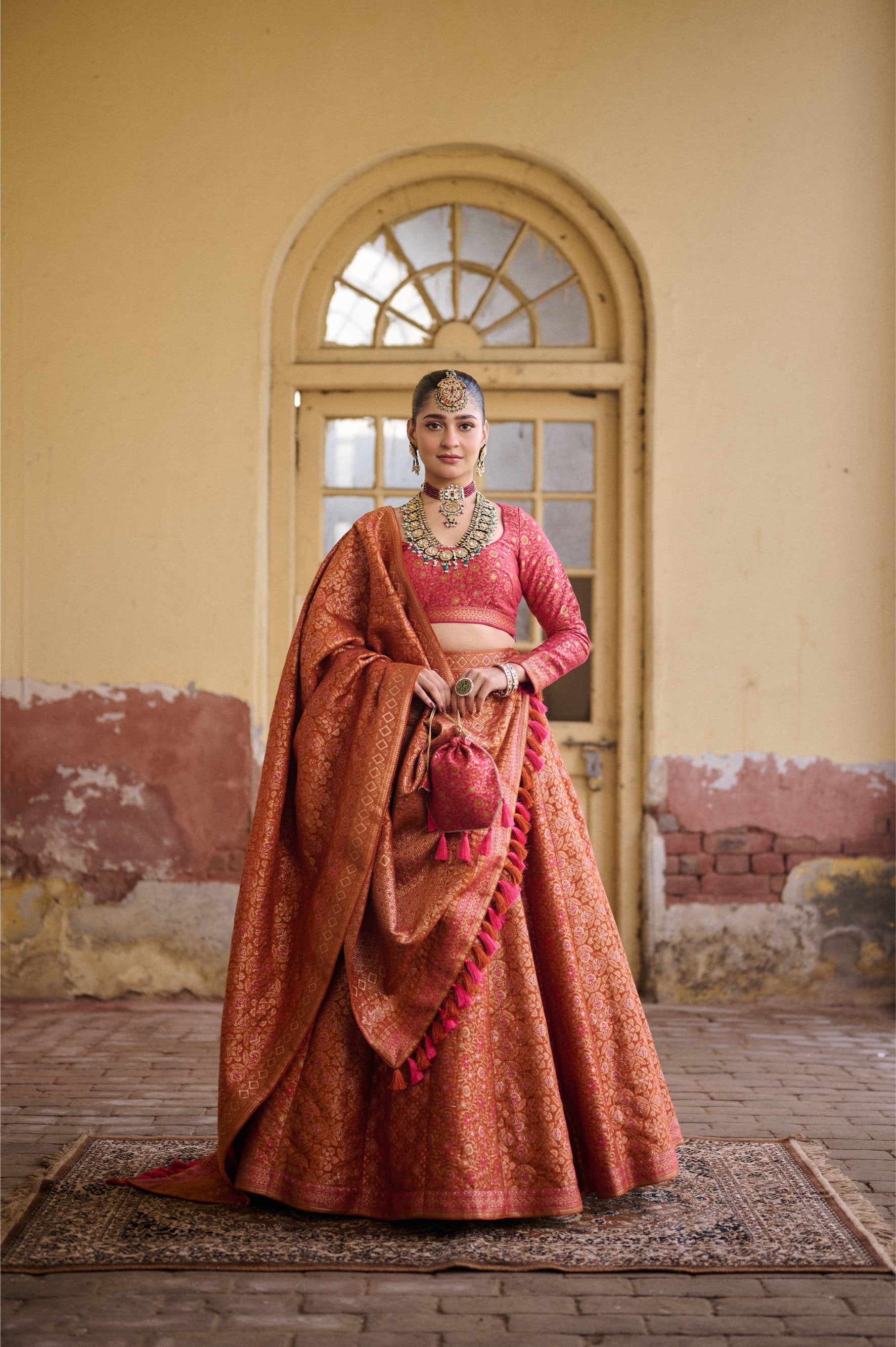 ORANGE MOONGA SILK FLORAL BLOUSE