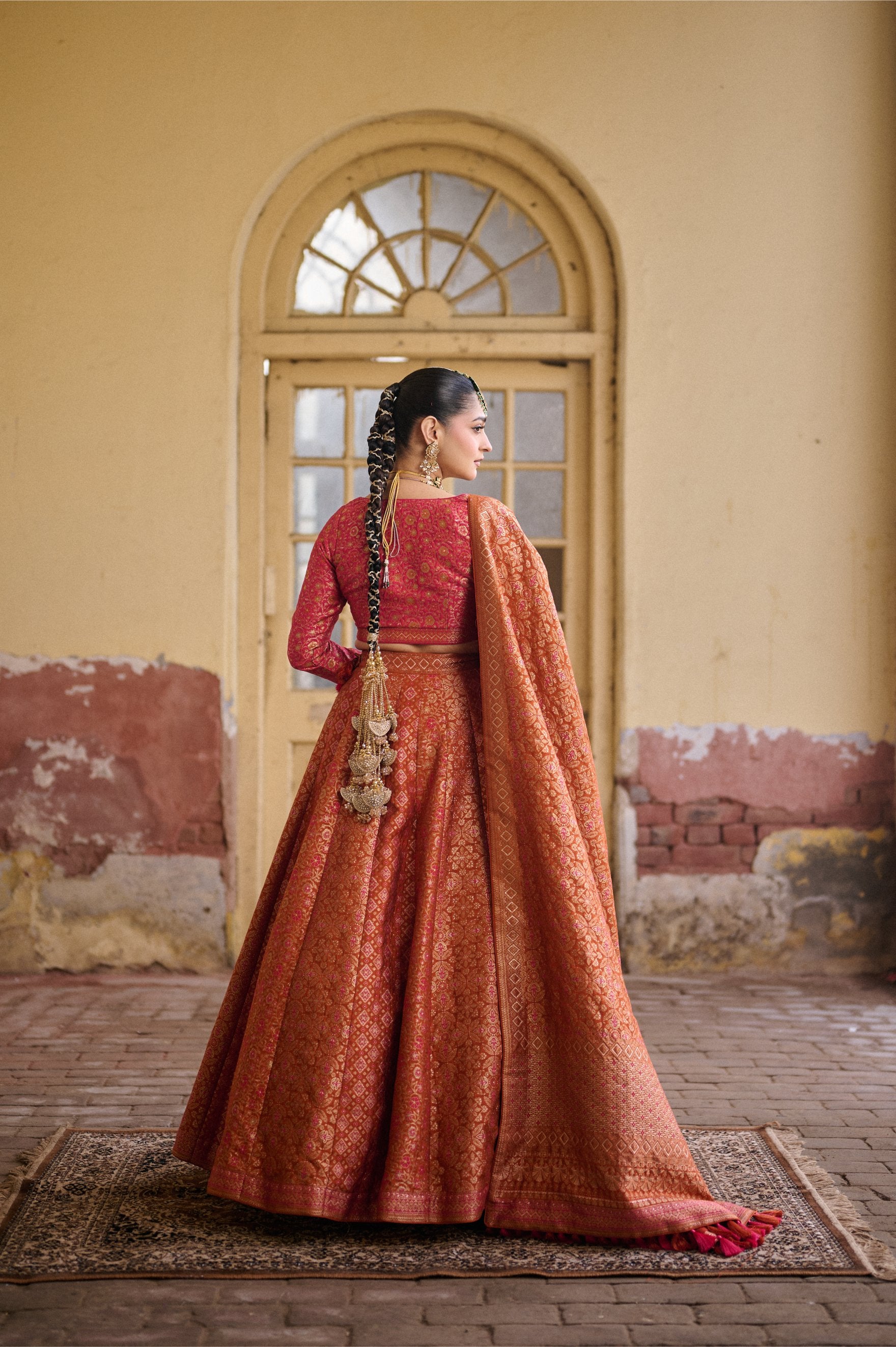 ORANGE MOONGA SILK FLORAL BLOUSE