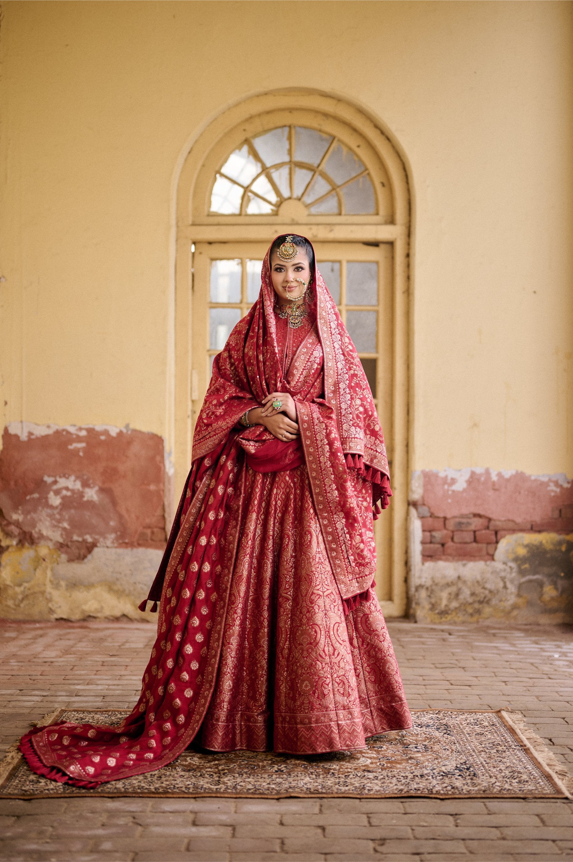 RED VEGAN SILK LEHENGA BRIDAL