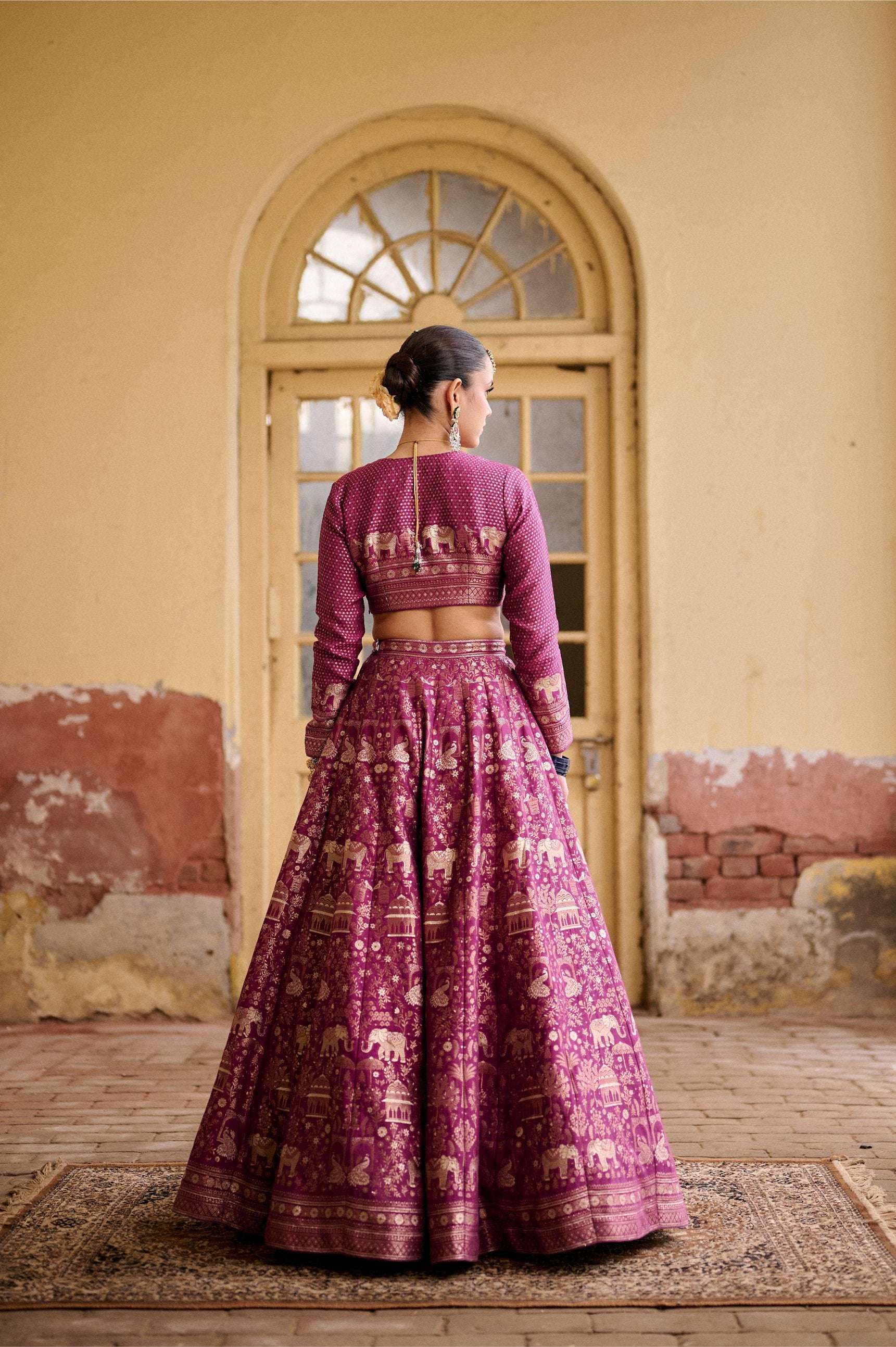 VEGAN SILK BERRY LEHENGA KASHMIRI ZARI
