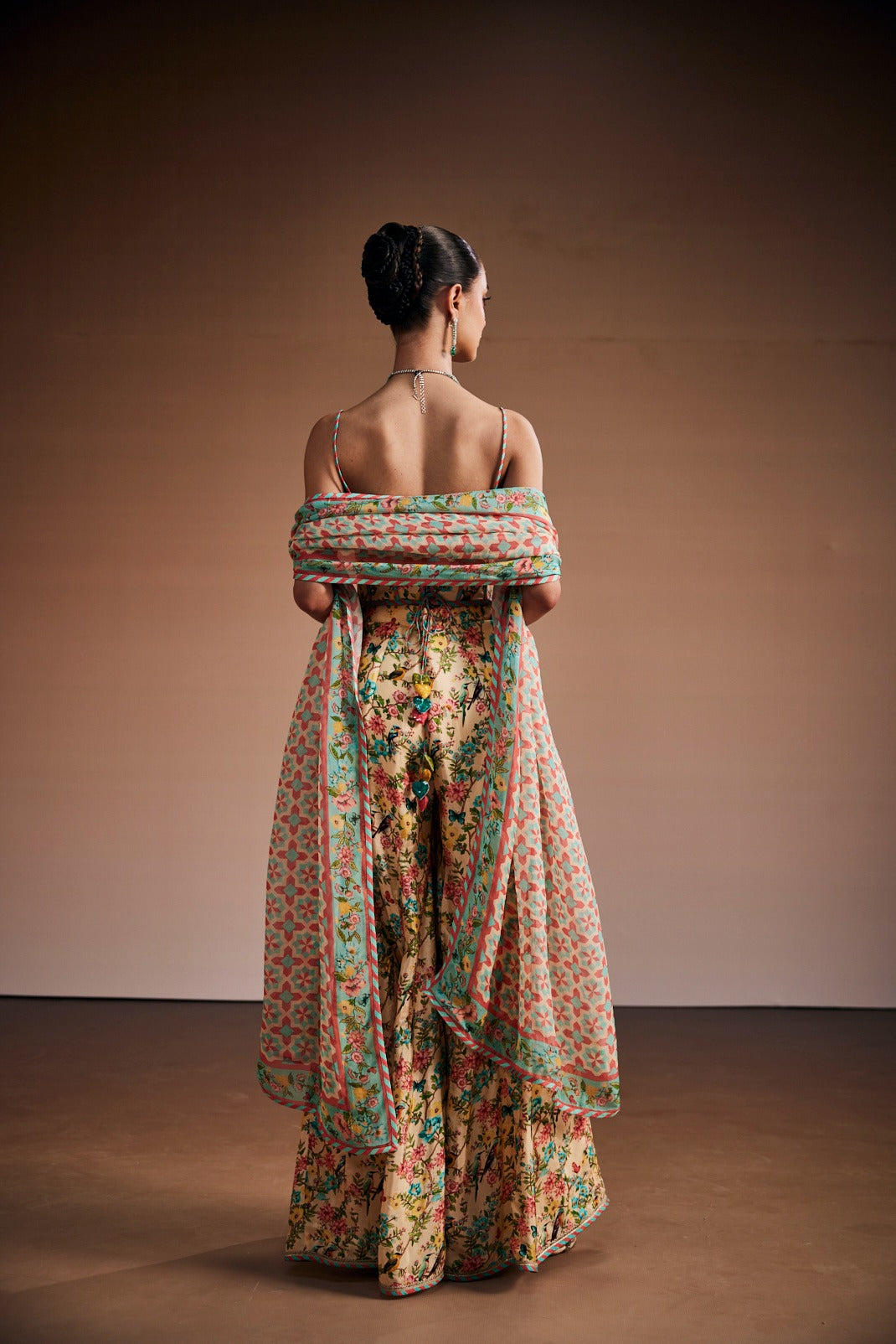 Cream Vintage Floral Corset