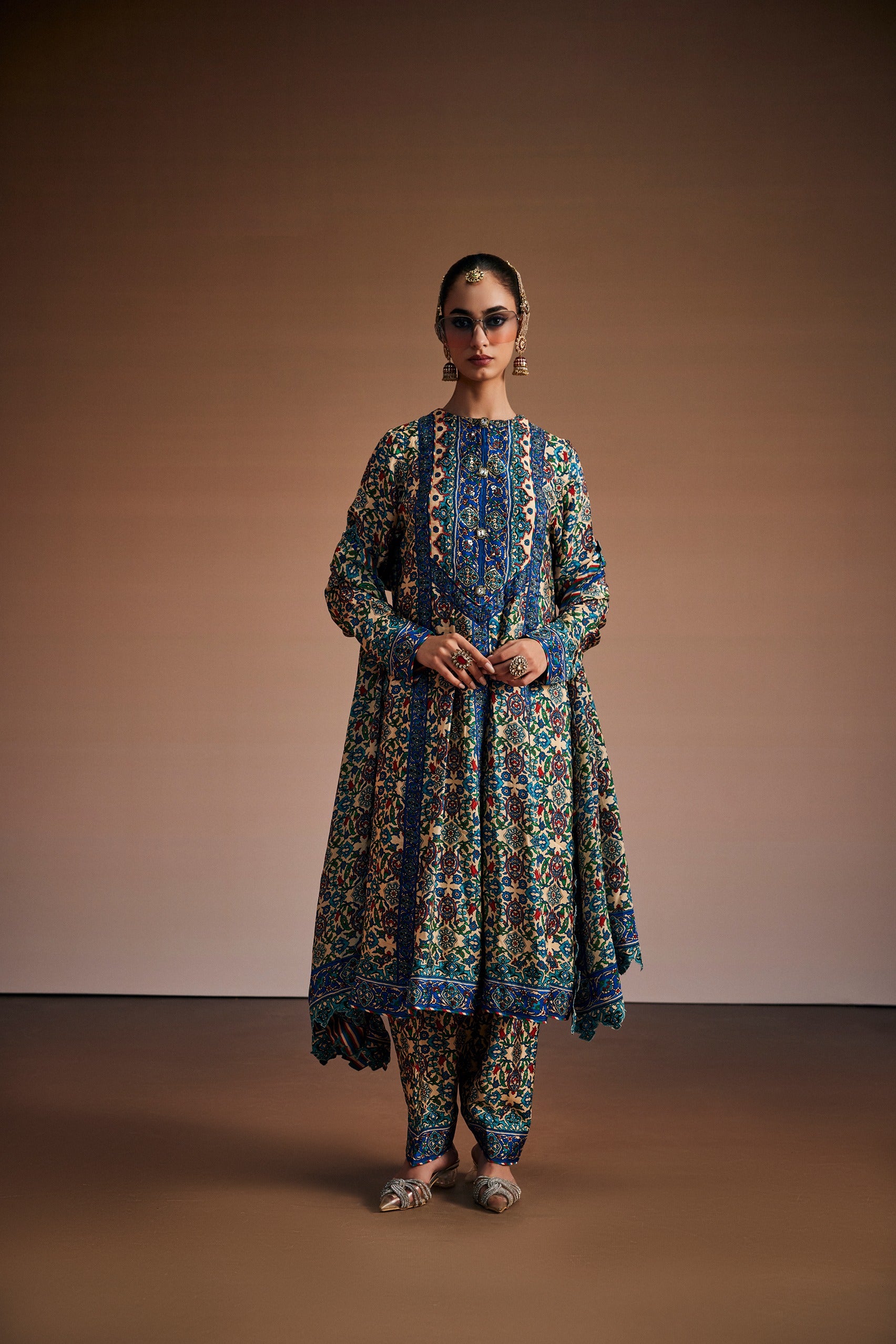 Cobalt Blue & Ivory Kurta Set