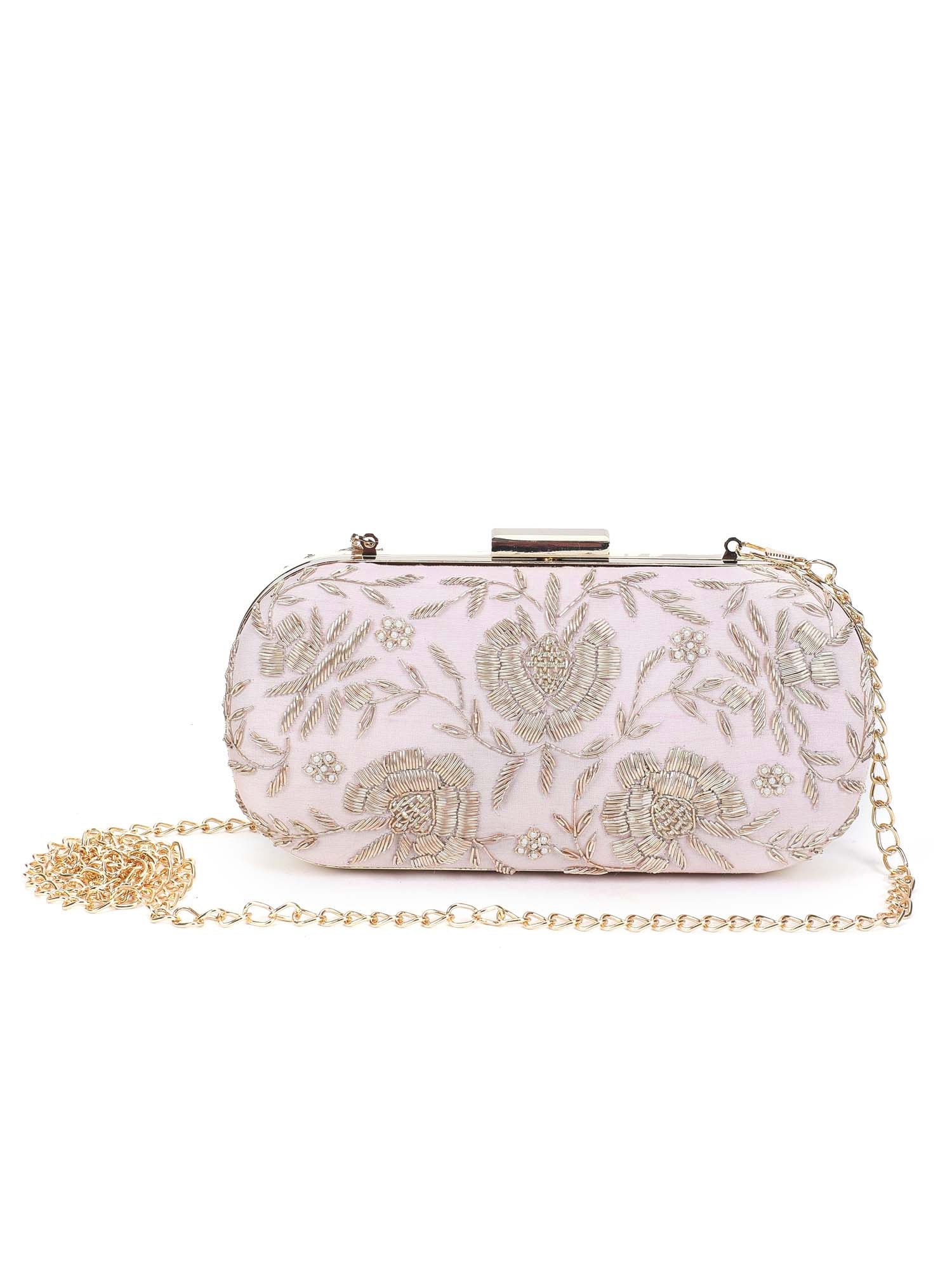Pretty Pink Floral Clutch