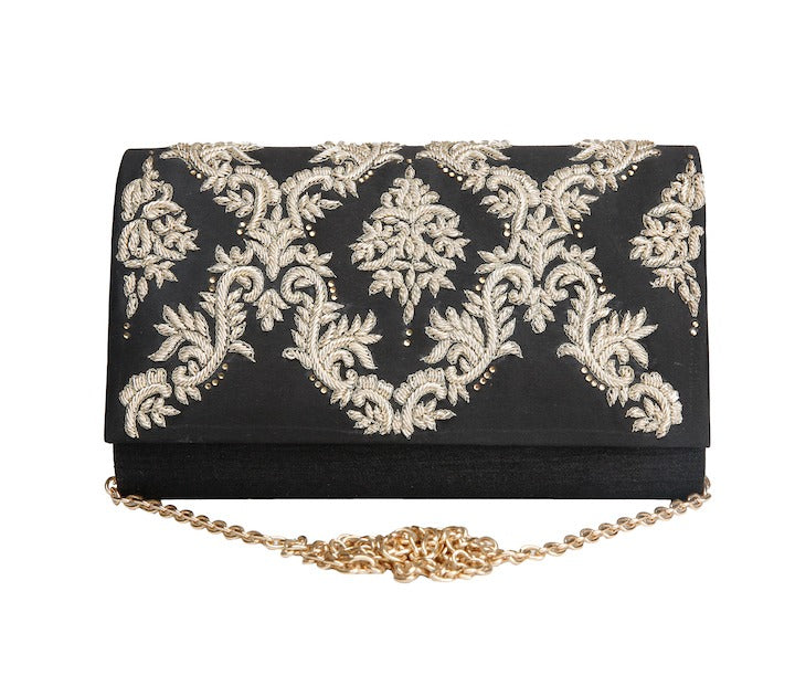 Black Zardosi Clutch