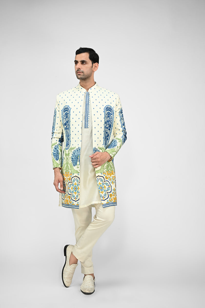 Royal Peacock Achkan Set
