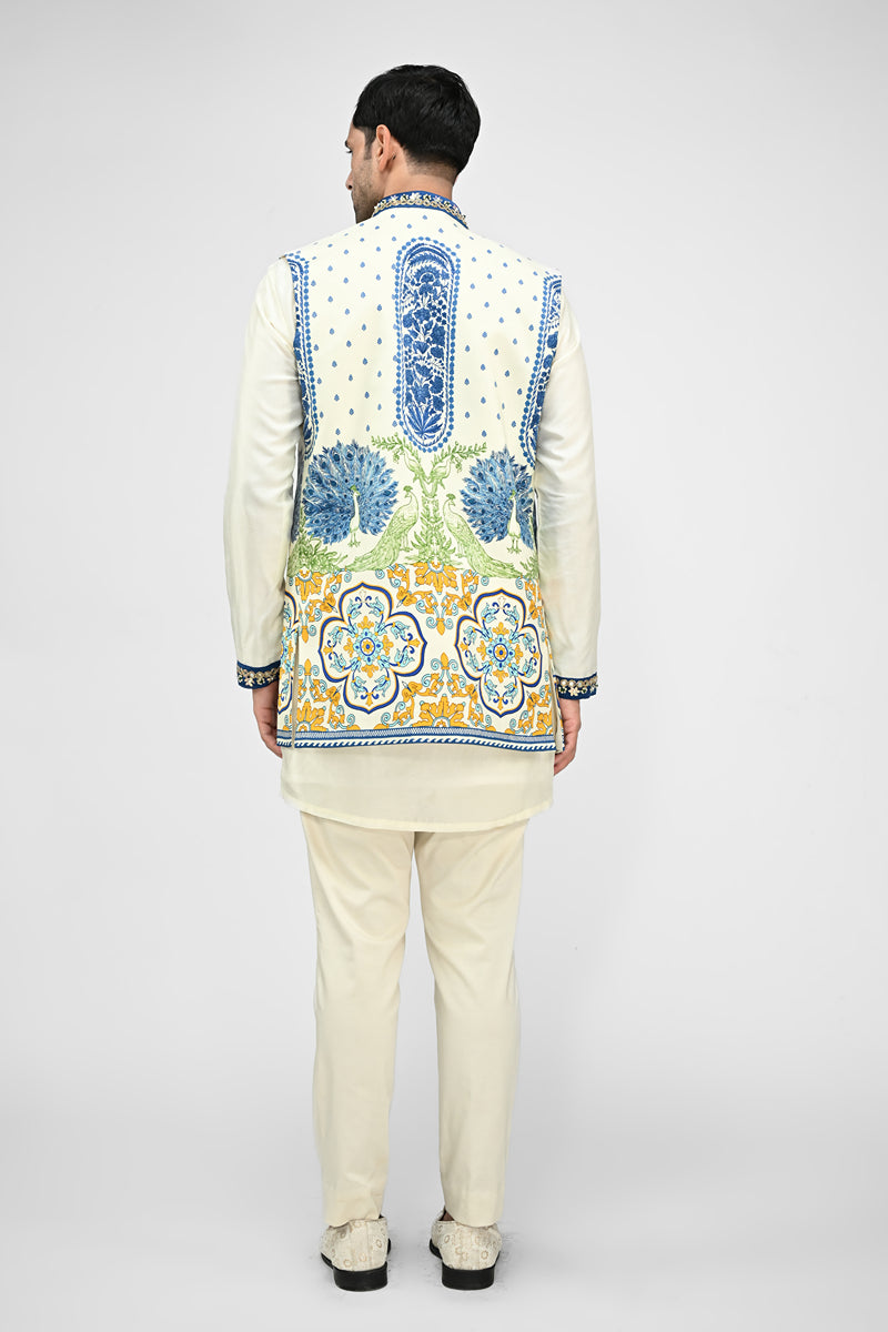 Royal Peacock Half Jacket Set