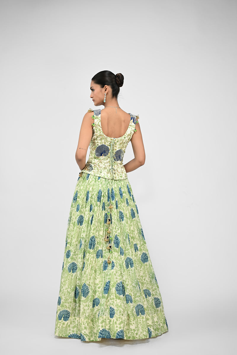 Peacock Highlighted Lehenga
