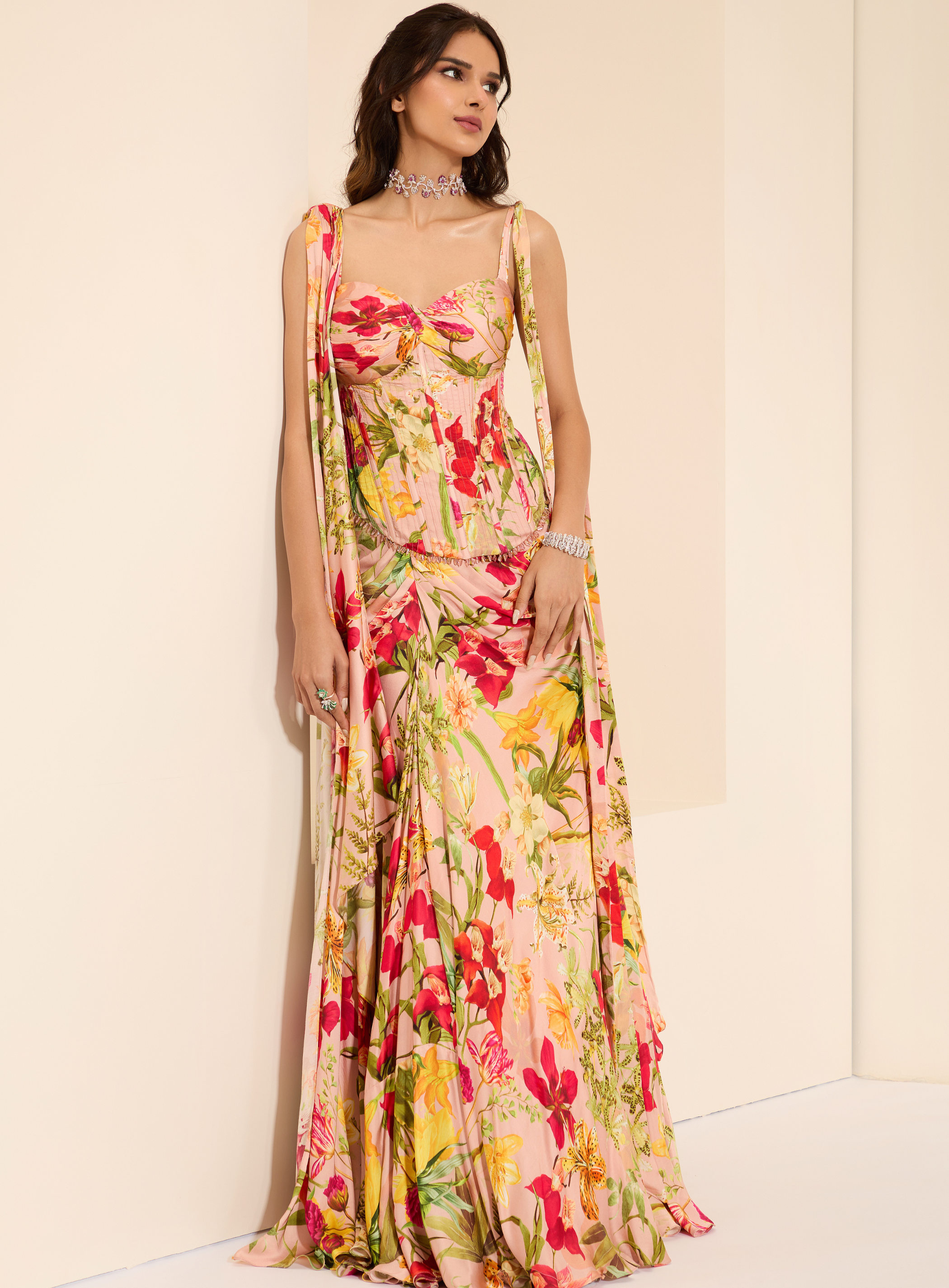 Rosy Fantasy Corset & Drape